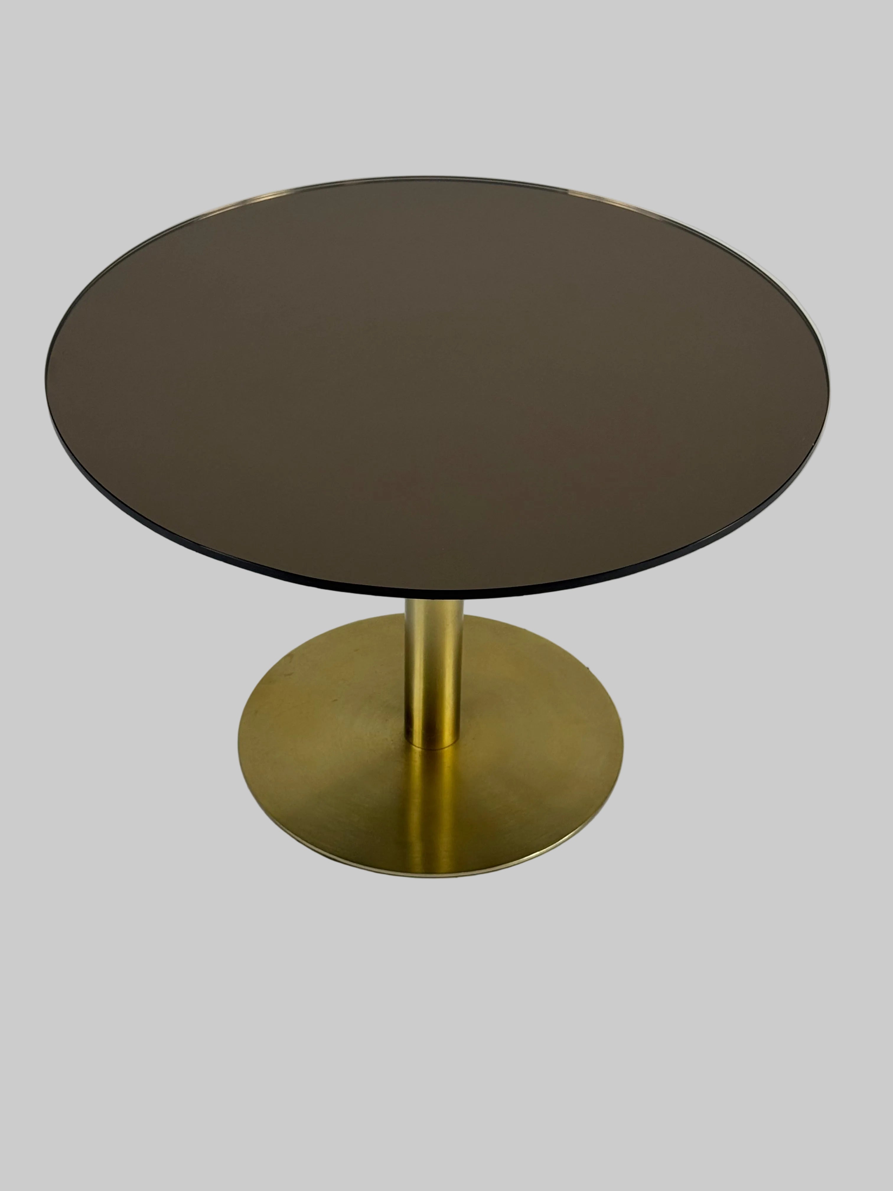 Rundt Sofabord - Glas/Messing Stel Ø60 cm