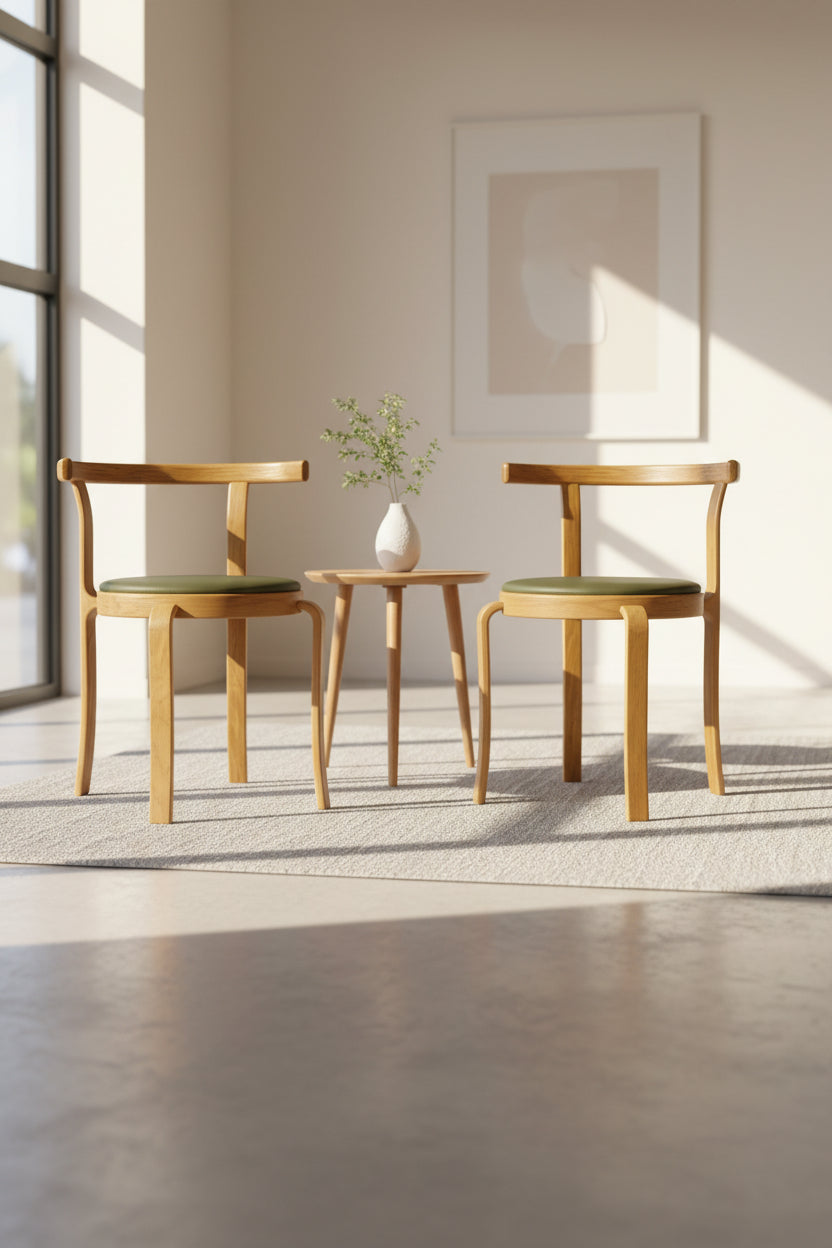 Magnus Olesen 8000 Series Stol – Mørkegrøn/Eg Stel