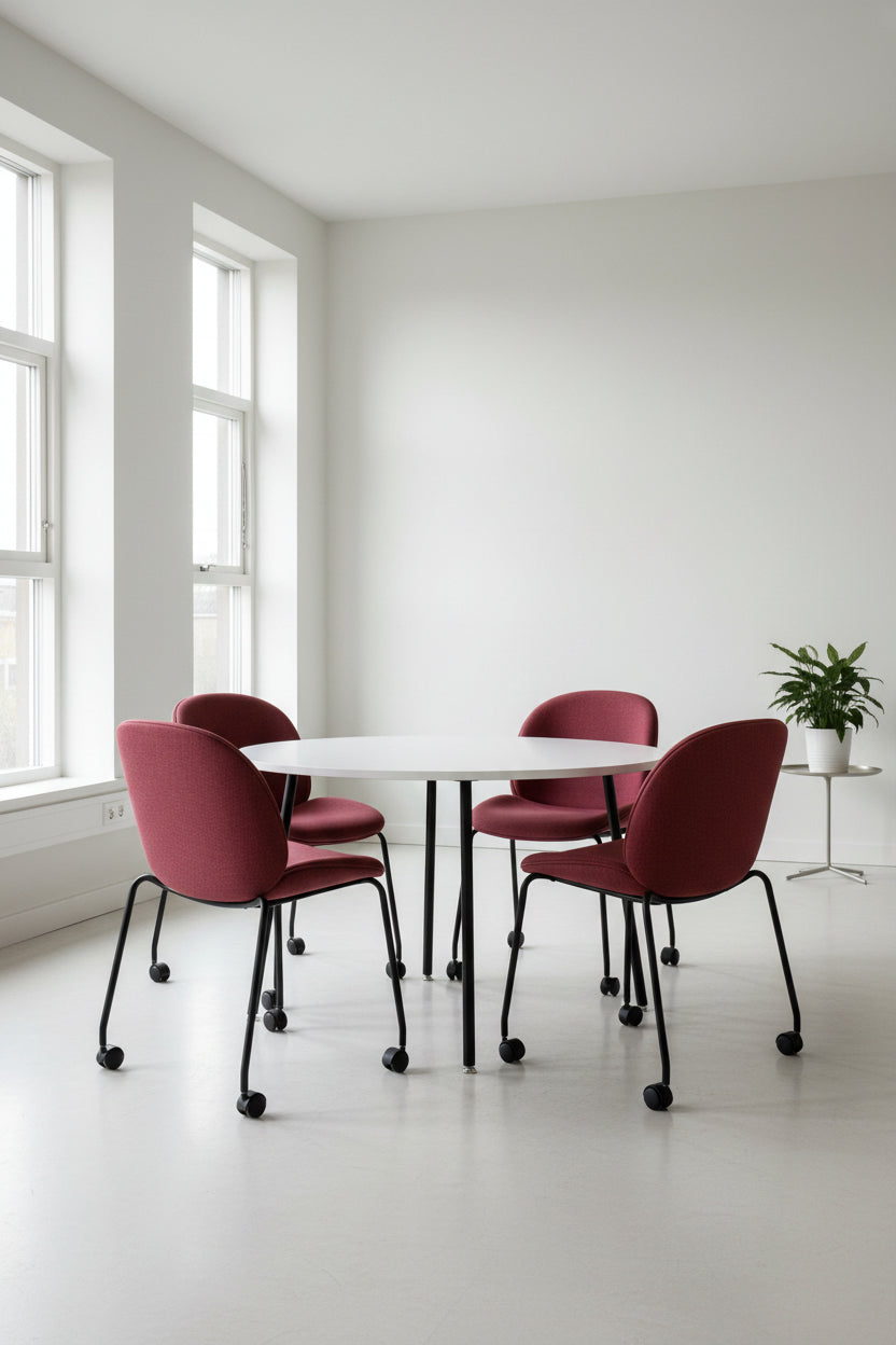 GUBI Beetle Stol – Rød/Sort Stel