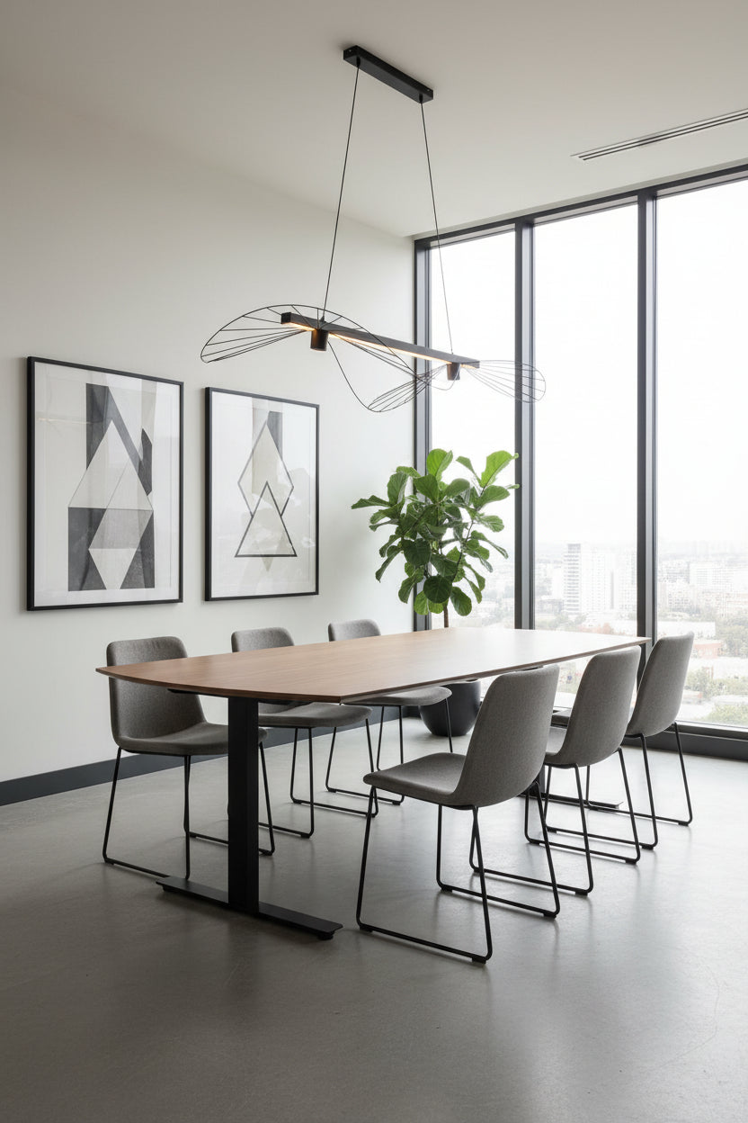 Dencon Delta Bord – Natur/Sort Stel 220x100x74 cm