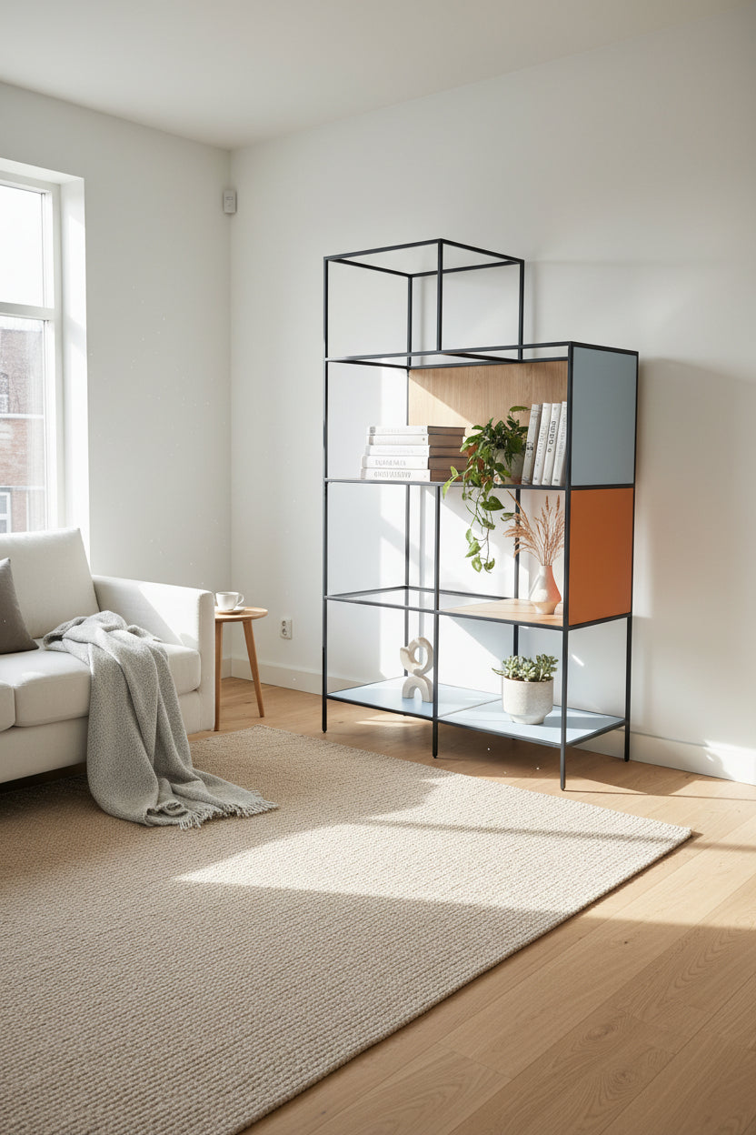 Metalreol – Multifarvet 119x55x202 cm