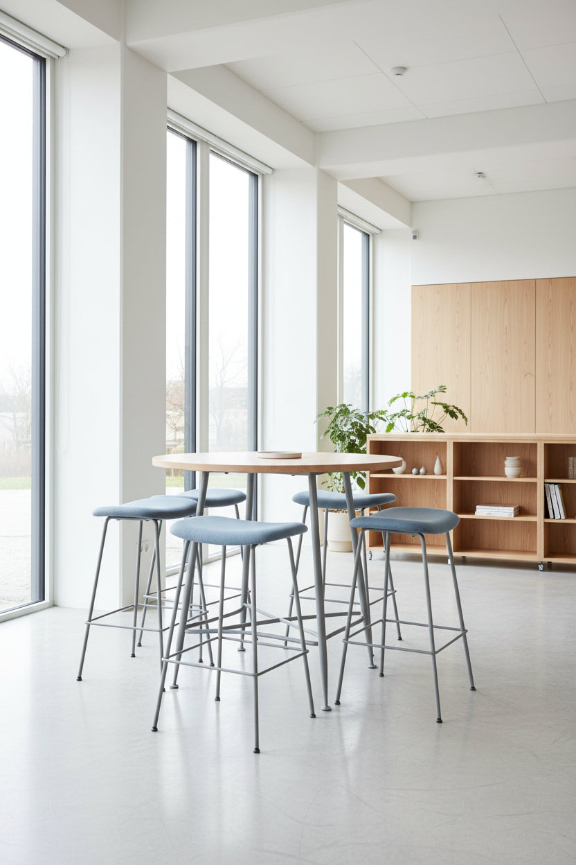 Muuto Fiber Barstol – Blå/Gråt Stel SH 67cm
