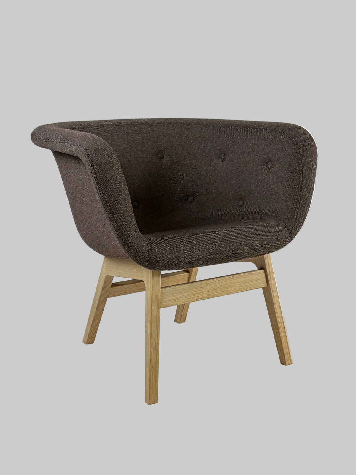 +HALLE Chester Loungestol – Brun/Eg Stel
