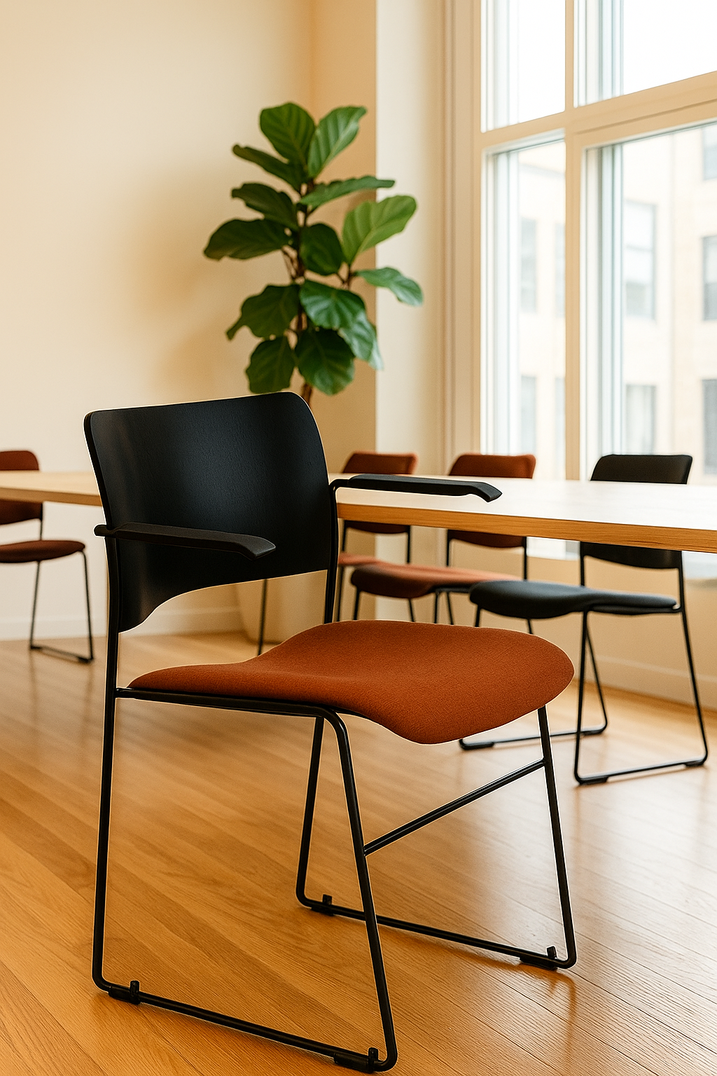 Howe | 40/4 Konferencestol (Orange/Sort)