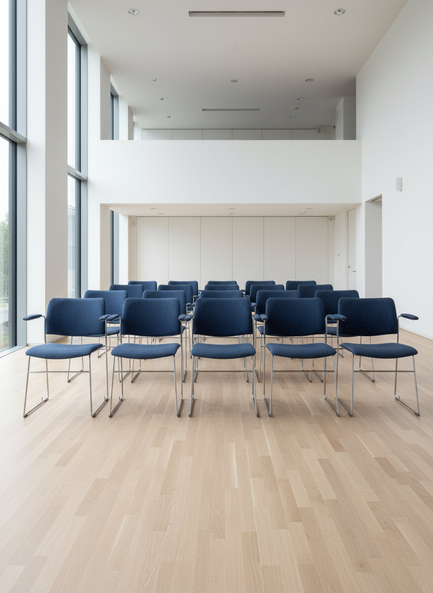 Howe | 40/4 Konferencestol (Blå m. Krom Stel)