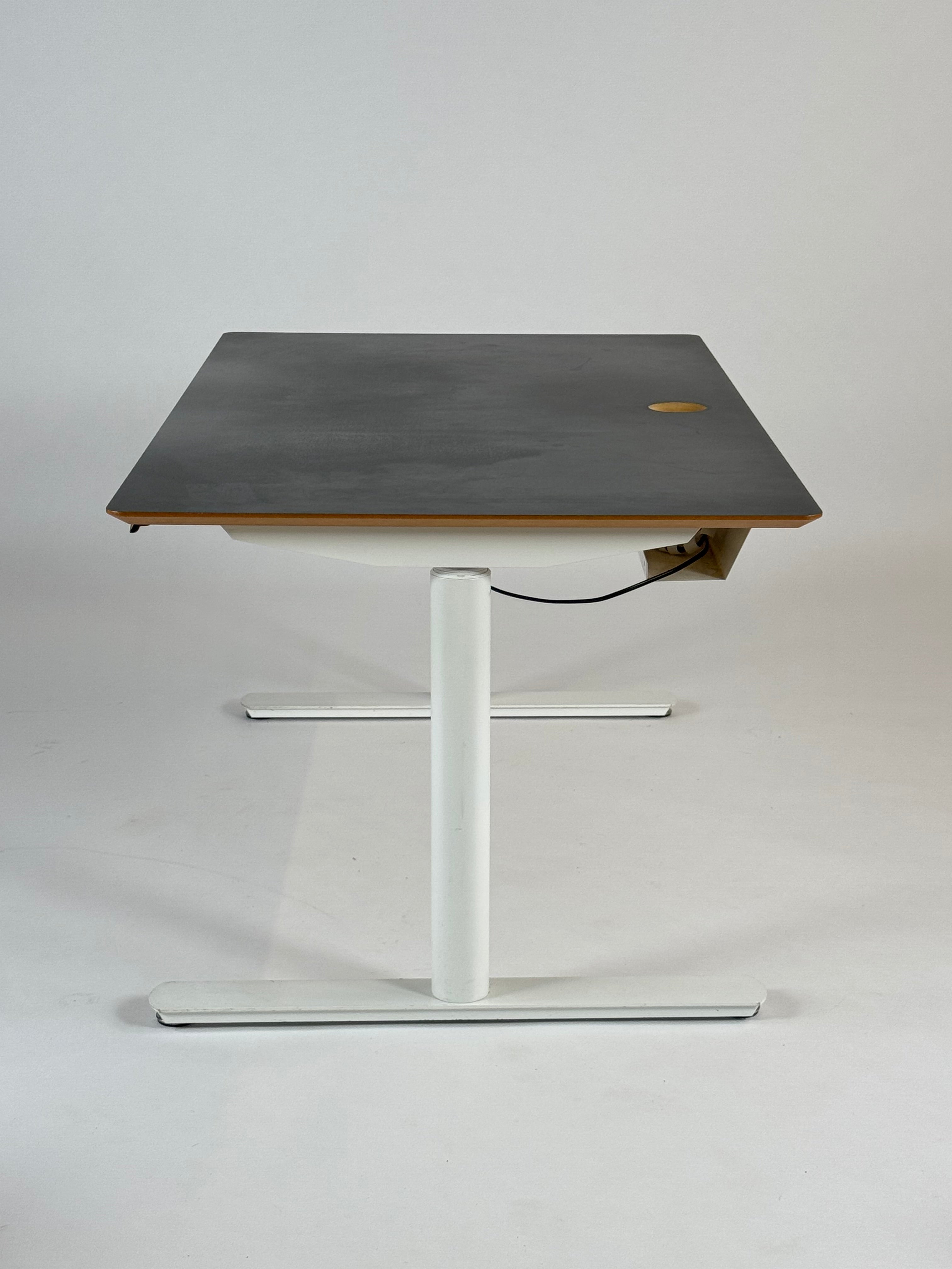 Hæve/sænkebord – Grå/Hvid 160x80 cm