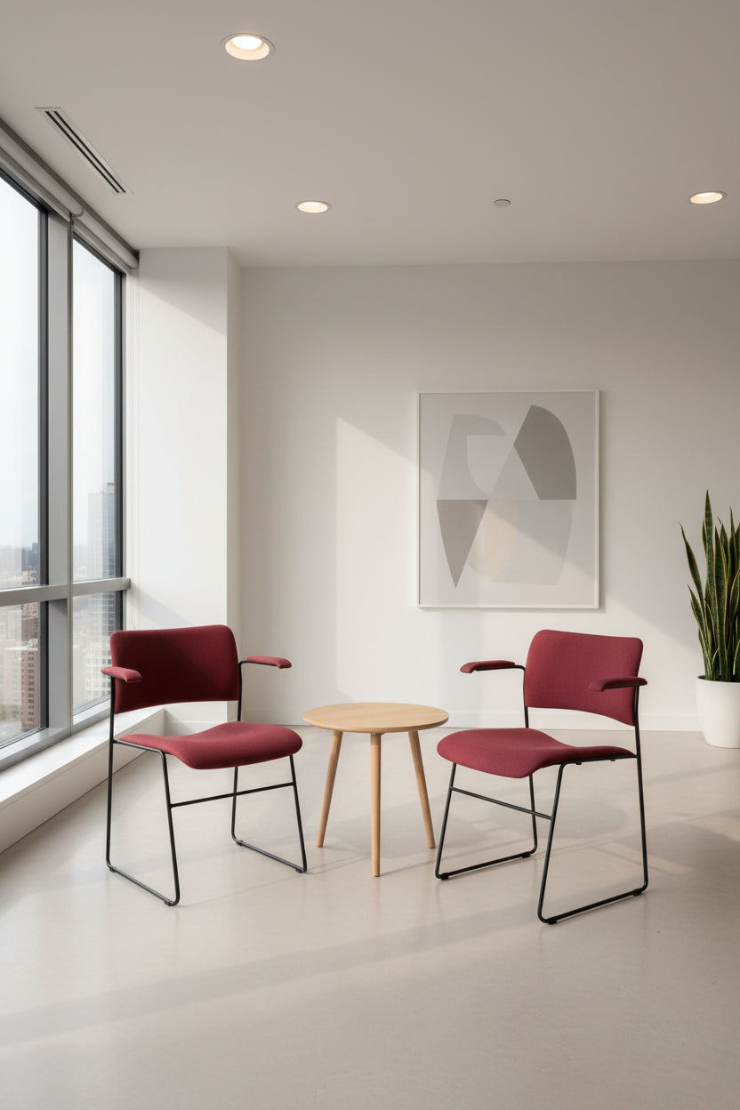 HOWE 40/4 Stol – Rød/Sort Stel m. Armlæn