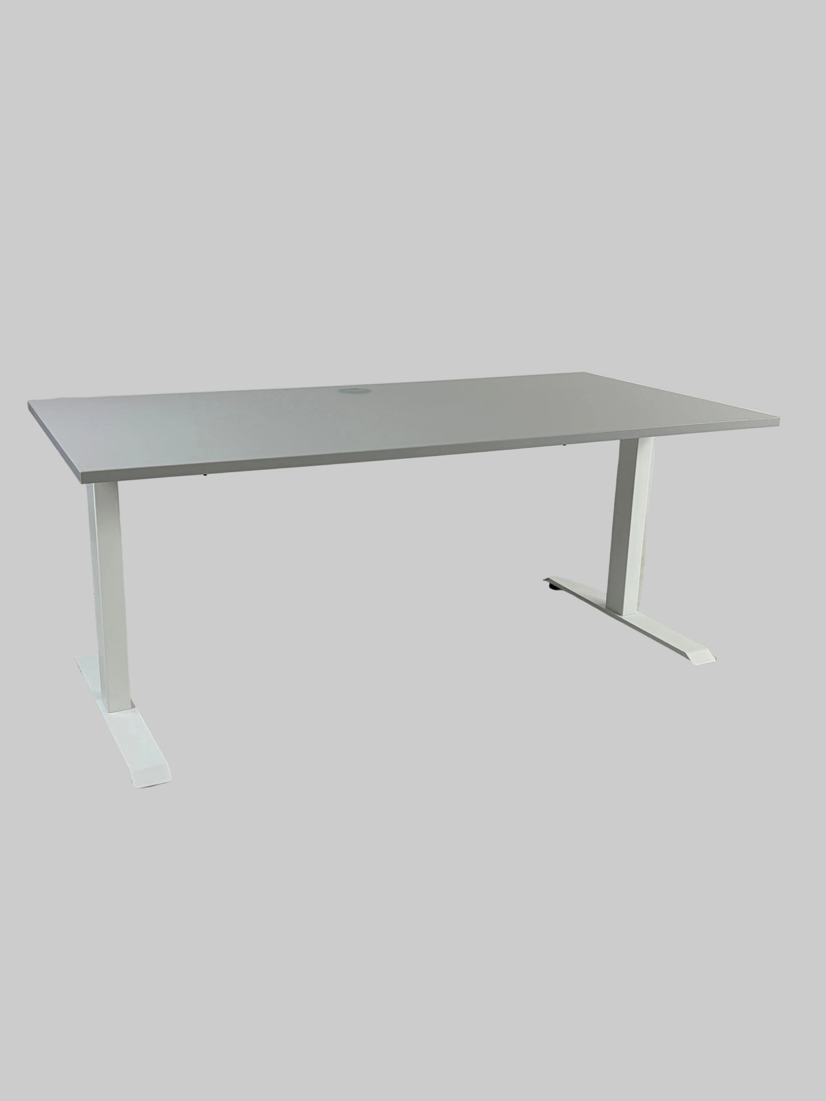 Hæve/sænkebord – Lysegrå/Hvidt Stel 140x80cm