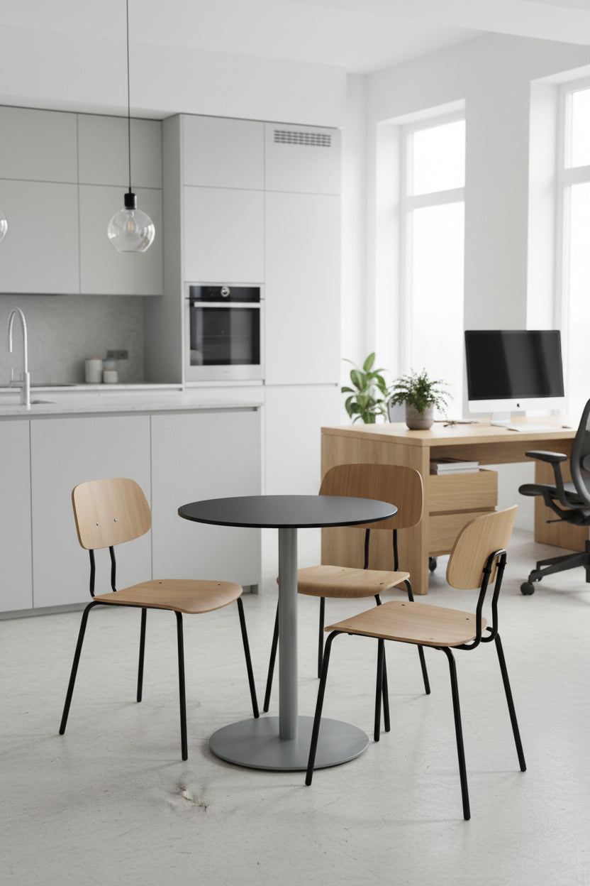 Coalesse Montara650 Bord - Sort/Gråt Stel Ø60 cm