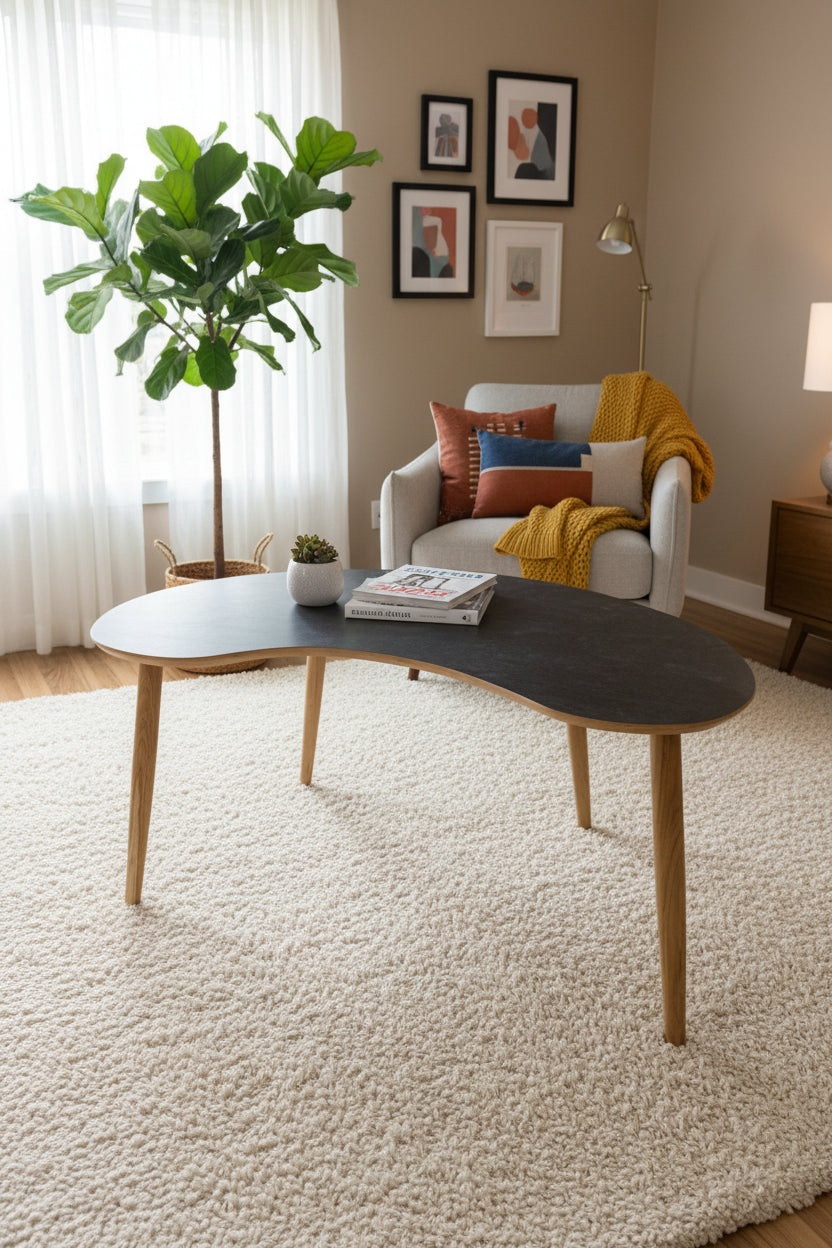 Winge Møbler Sofabord - Mørkebrun/Eg Stel