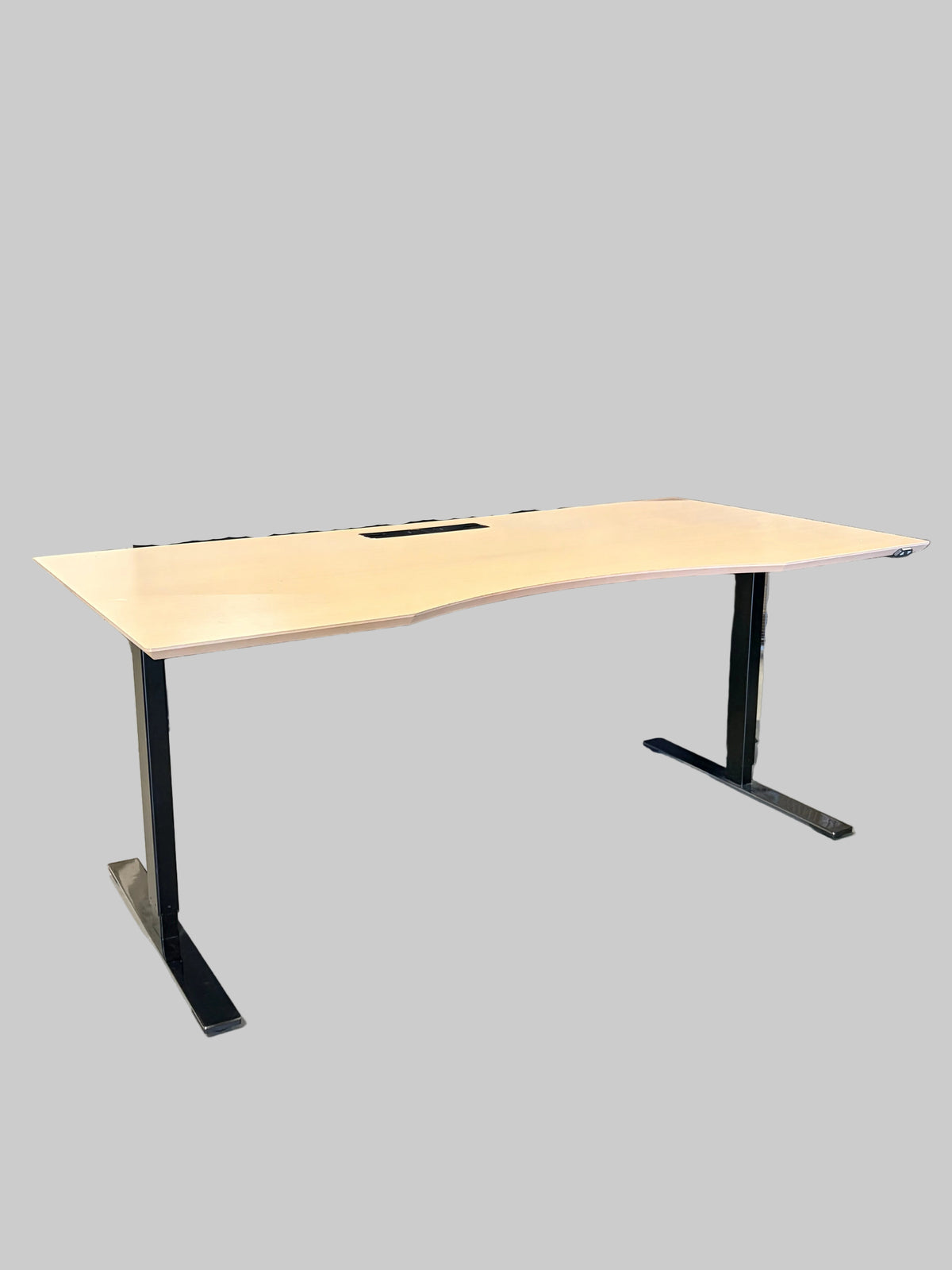 Linak Hæve/sænkebord – Natur/Sort-krom Stel 180x90cm