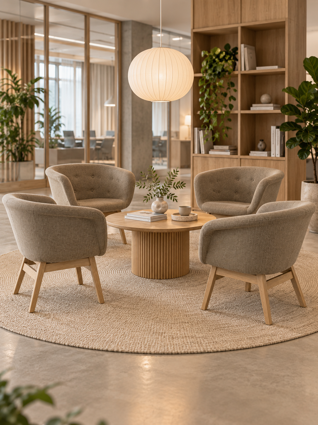 +HALLE Chester Loungestol – Beige/Eg Stel