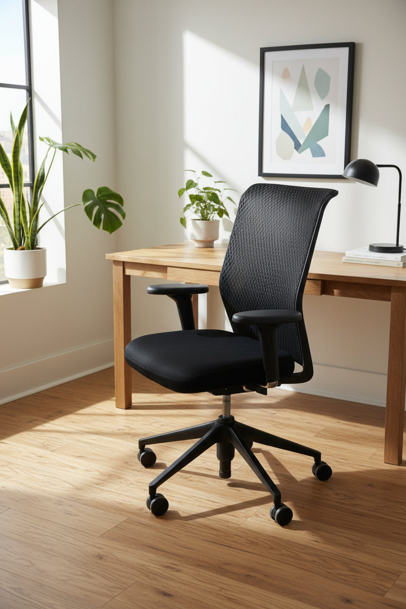 Vitra ID Mesh Kontorstol – Sort m. Armlæn