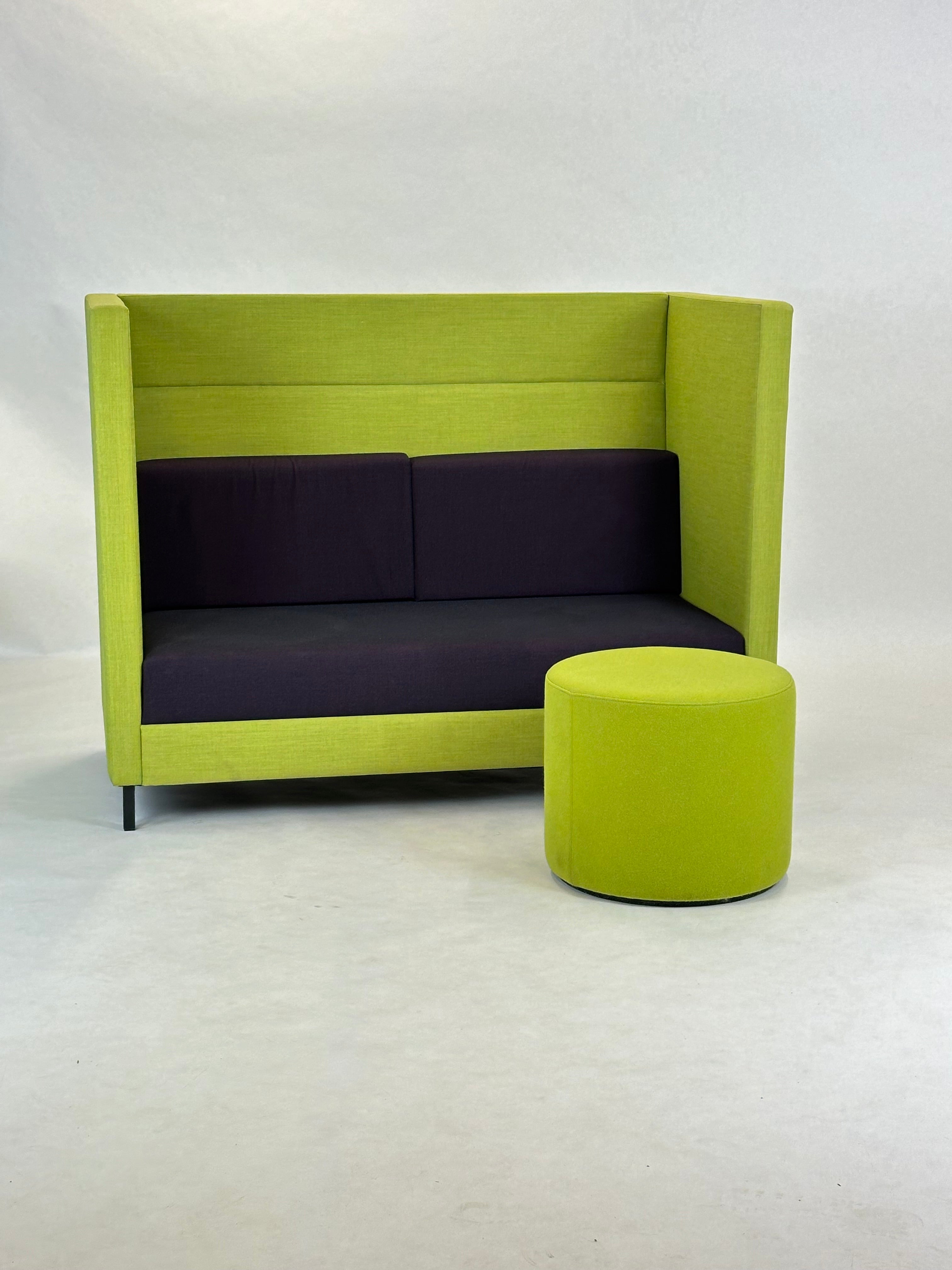 Sæt af sofa og puf (Lime)