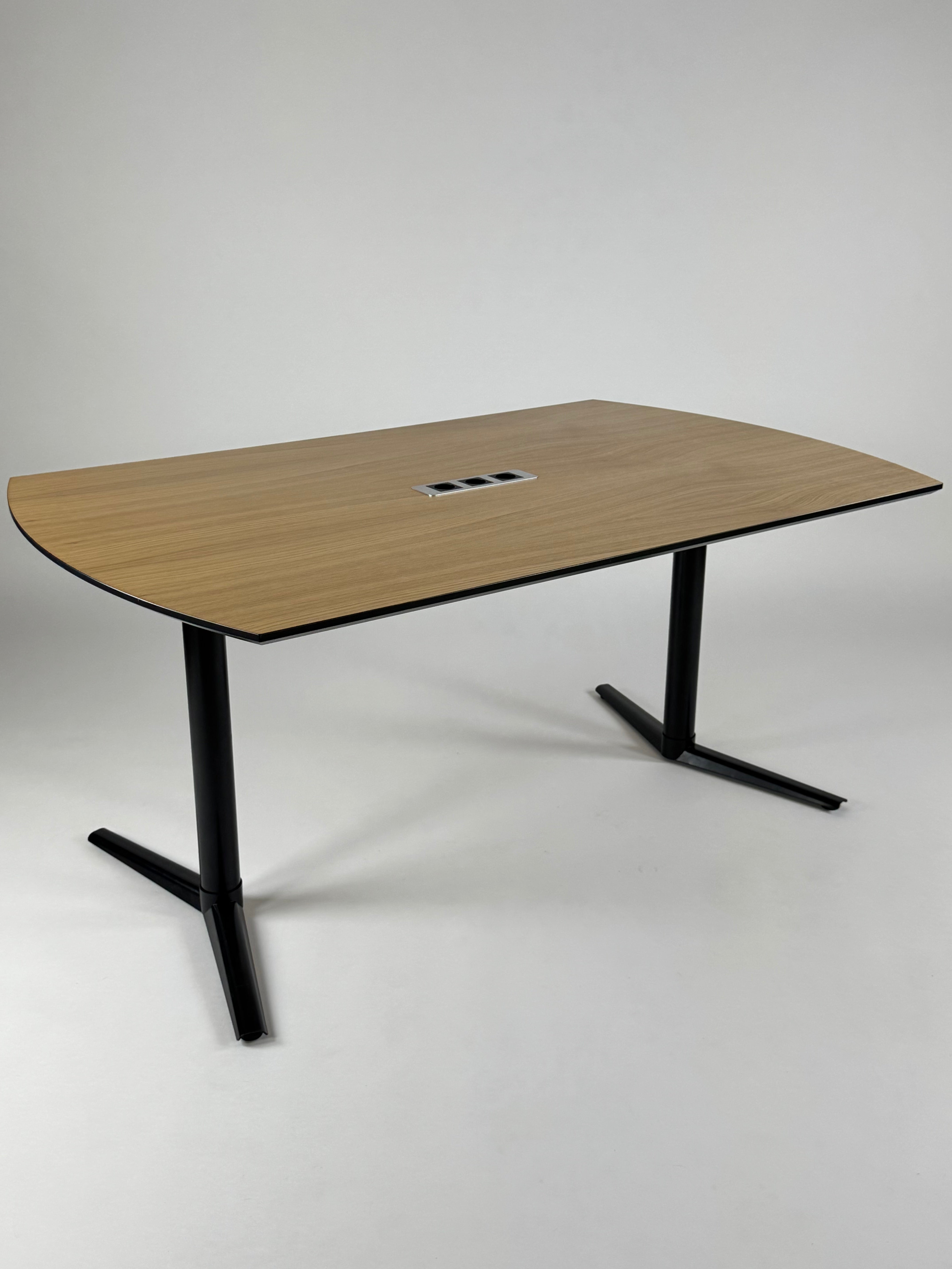 Fumac Switch Bord - Natur/Sort Stel 160x100 cm