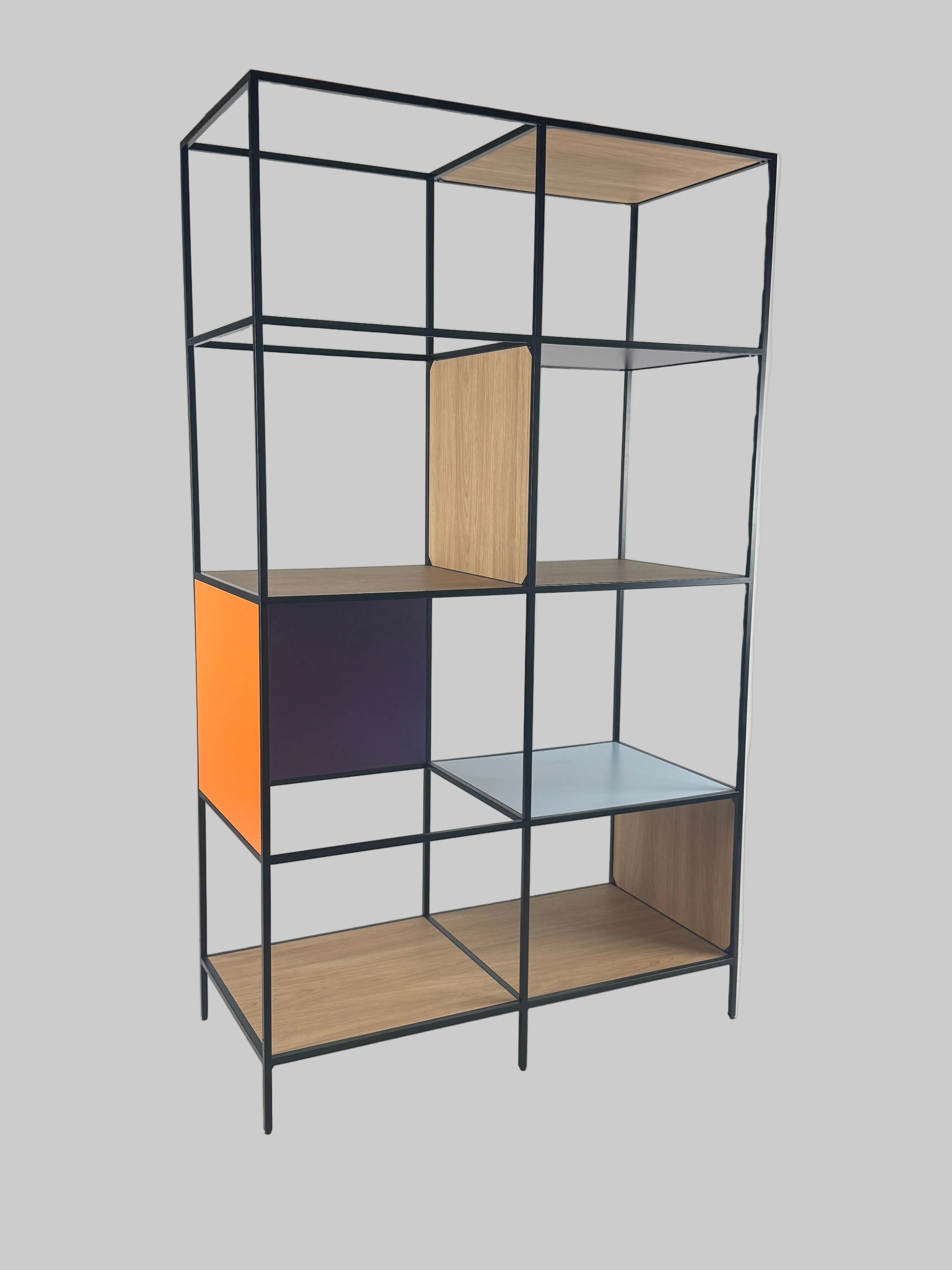 Metalreol – Multifarvet 119x55x202 cm