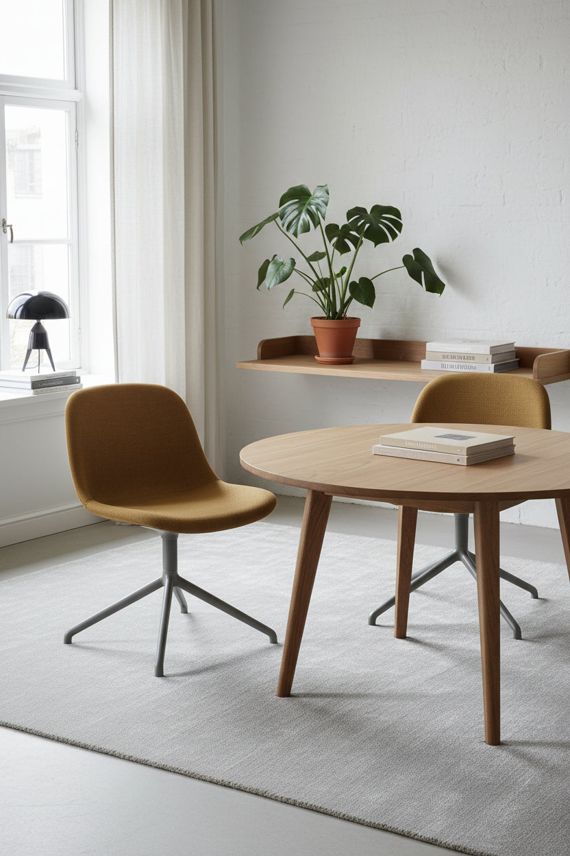 Muuto Fiber Side Stol – Brun/Gråt Stel