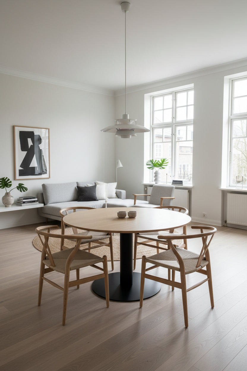 &Tradition InBetween SK12 Bord - Natur/Sort Stel Ø120 cm