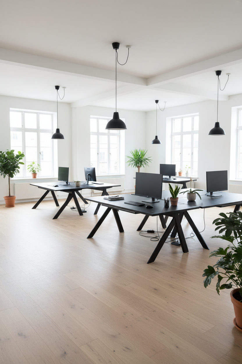 JensenPlus K2 Hæve/sænkebord – Sort 180x90cm