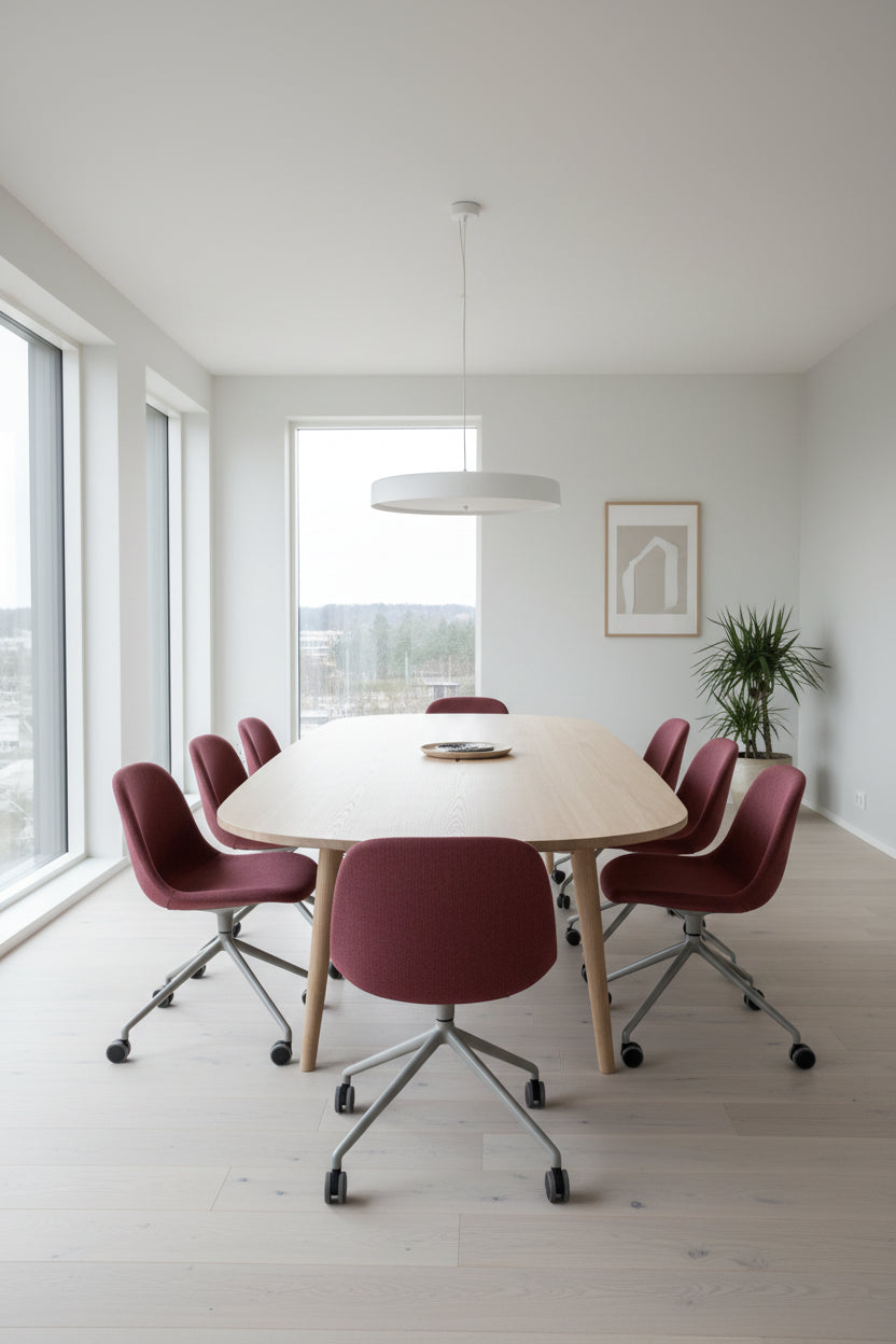 Muuto Fiber Side Stol – Rød/Gråt Stel