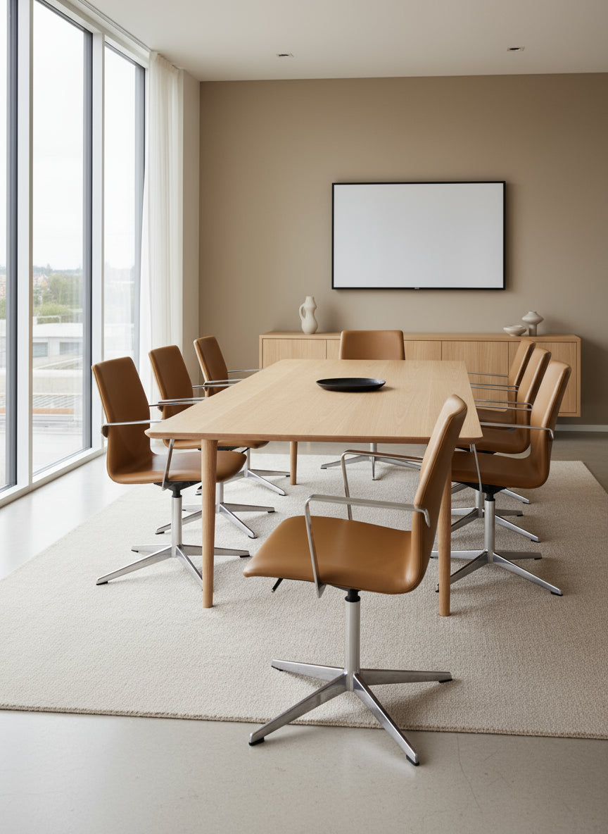 Four Design - 4-Cast® XL Mødestol (Lysebrun m. krom armlæn)