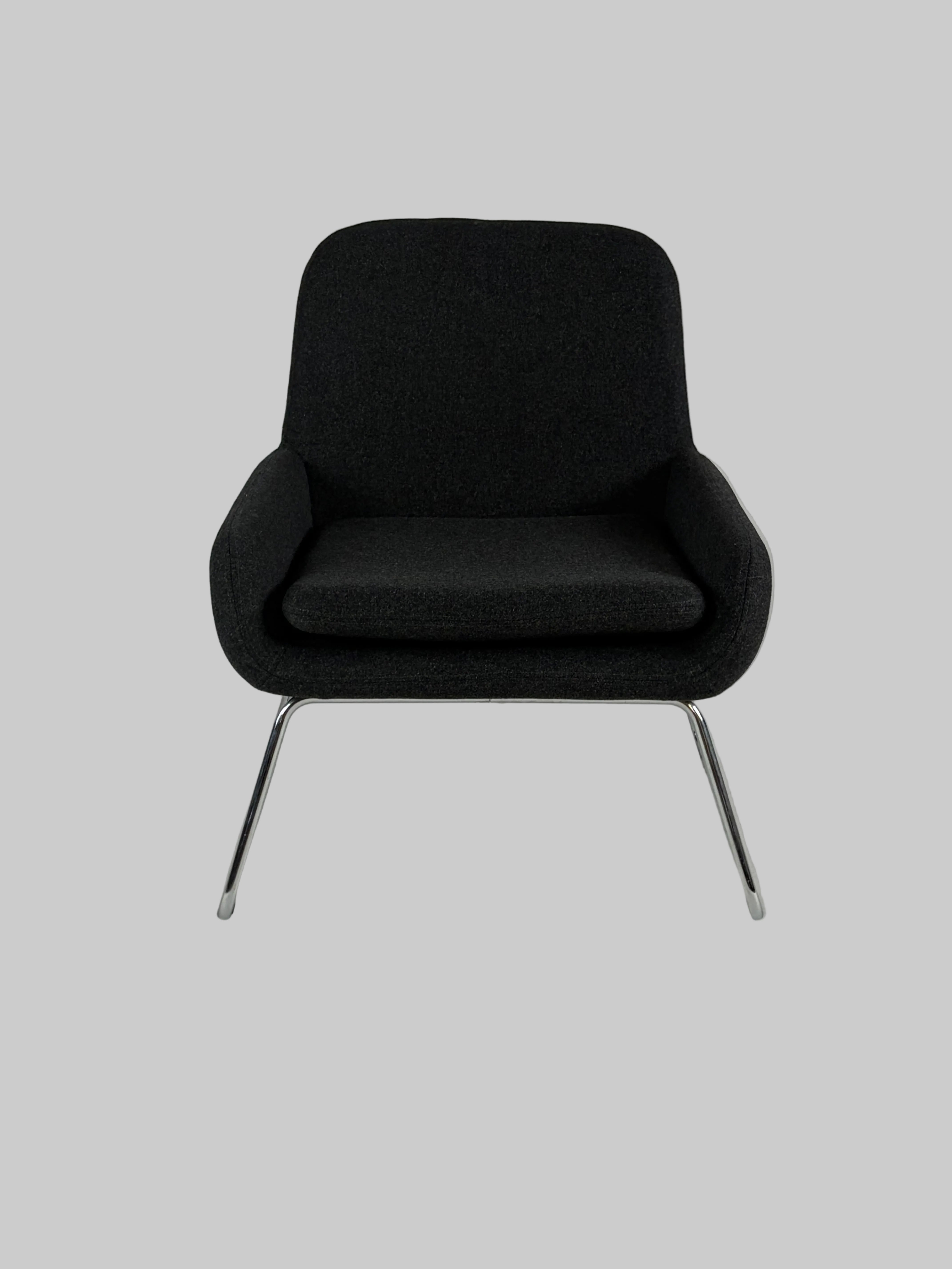 Softline Coco Loungestol – Sort/Krom Stel