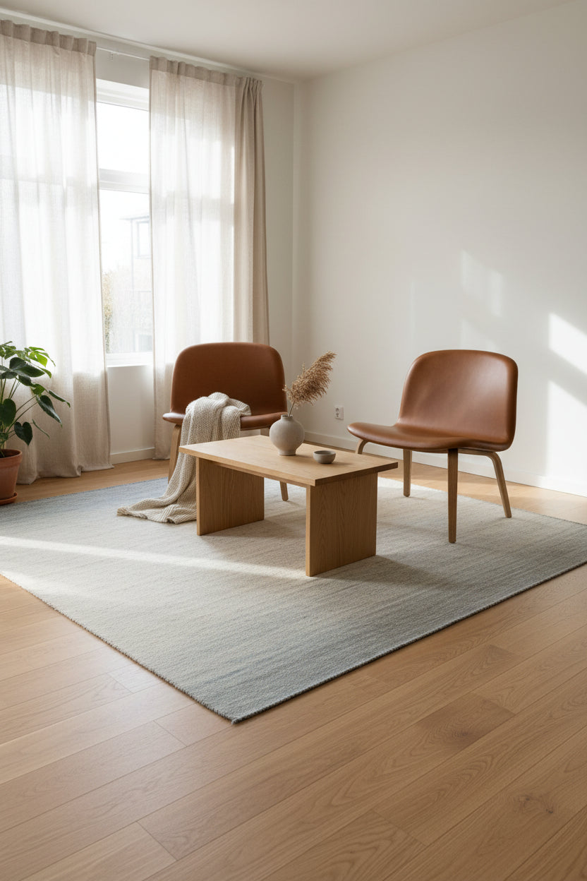 Muuto Visu Loungestol – Cognac Læder/Eg Stel