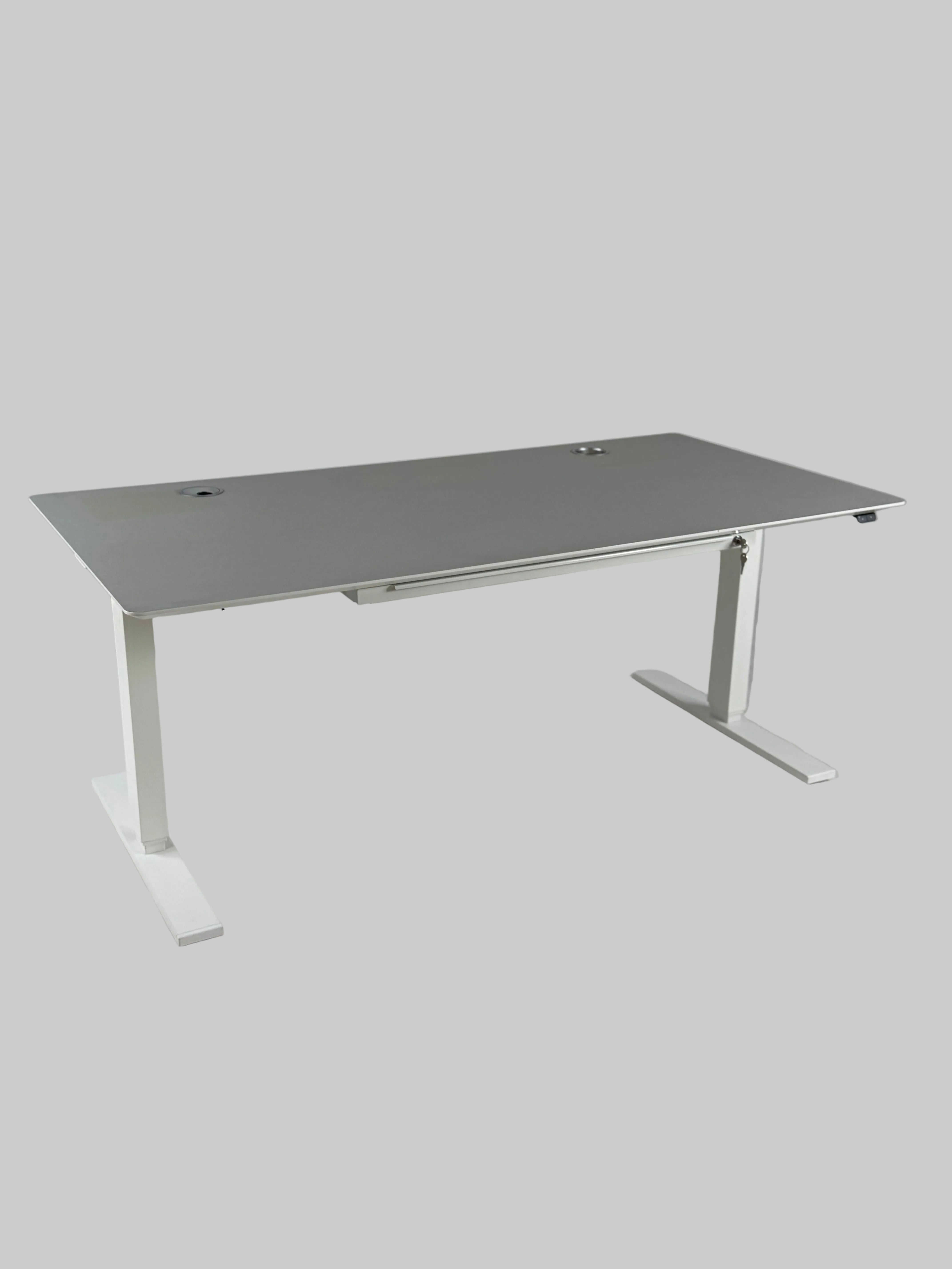 ScanOffice Hæve/sænkebord – Grå/Hvidt Stel 160x80cm