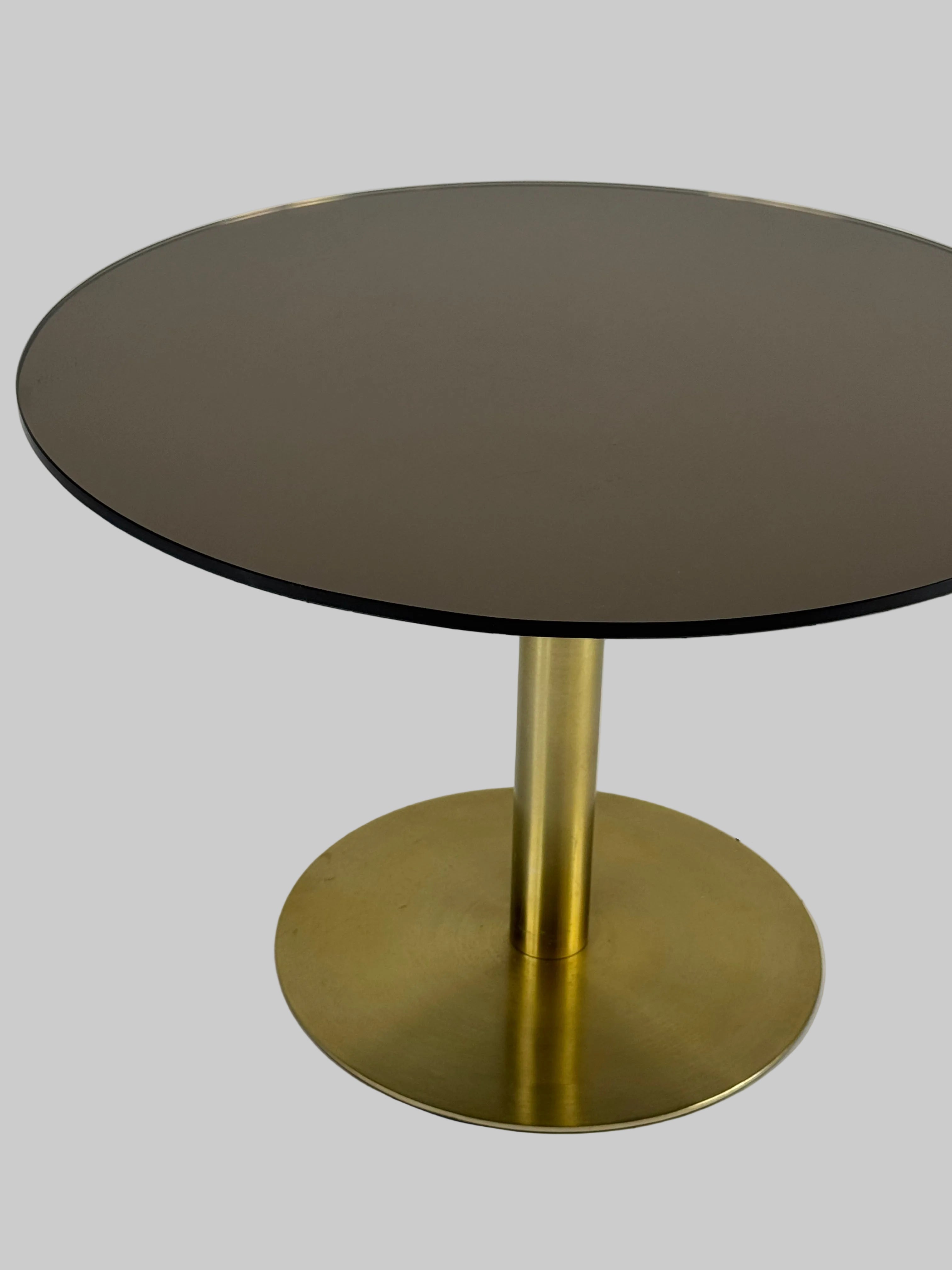 Rundt Sofabord - Glas/Messing Stel Ø60 cm