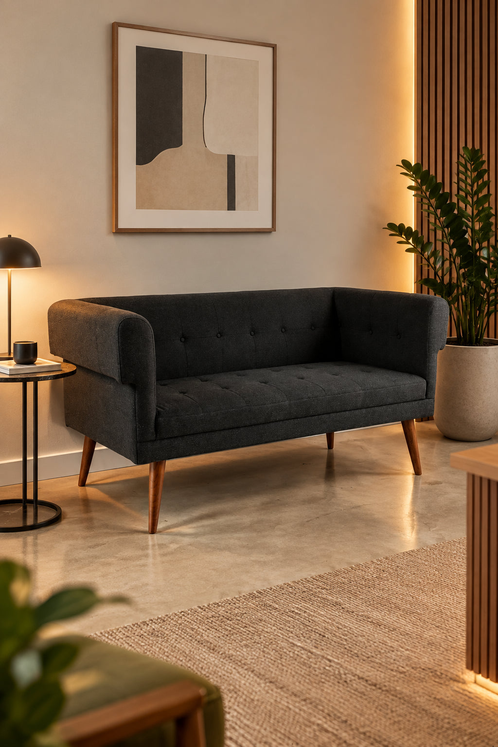 SofaCompany Harry Sofa – Mørkegrå/Natur Stel
