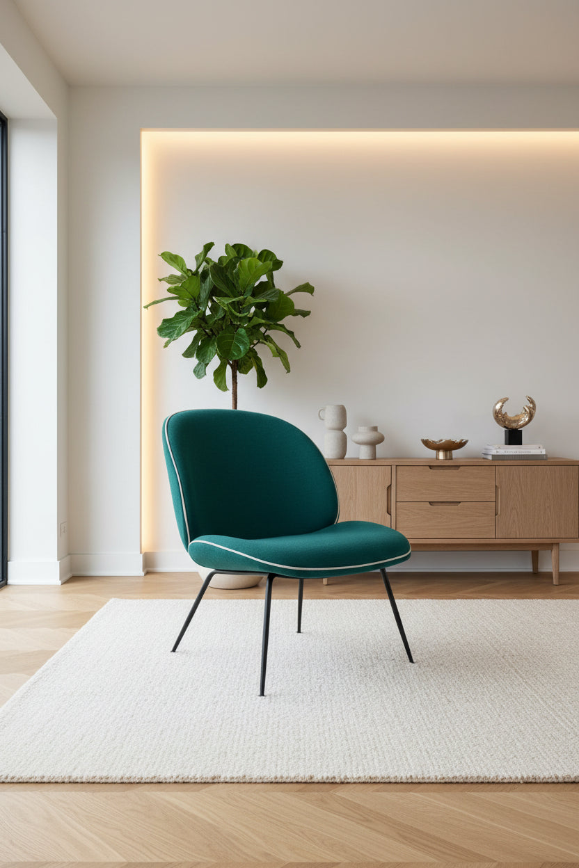 GUBI Beetle Loungestol – Grøn/Sort Stel