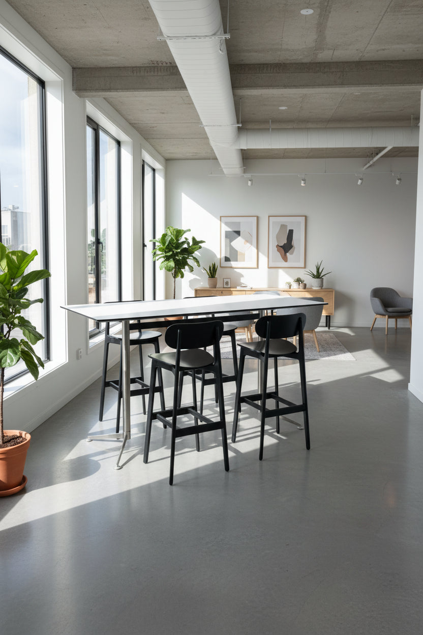 Paustian Spinal Højbord – Hvid/Grå Stel 200x90 cm