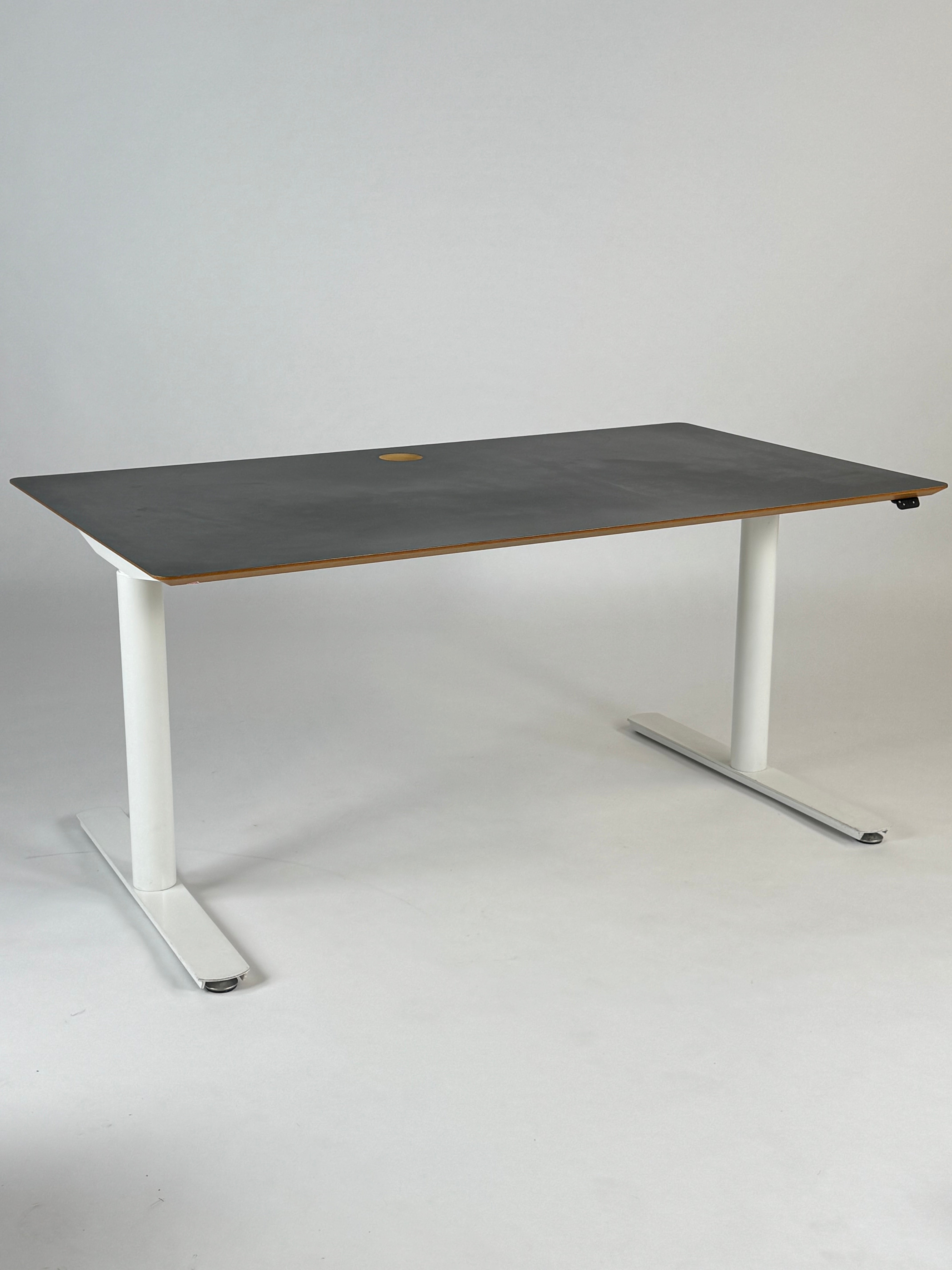 Hæve/sænkebord – Grå/Hvid 160x80 cm