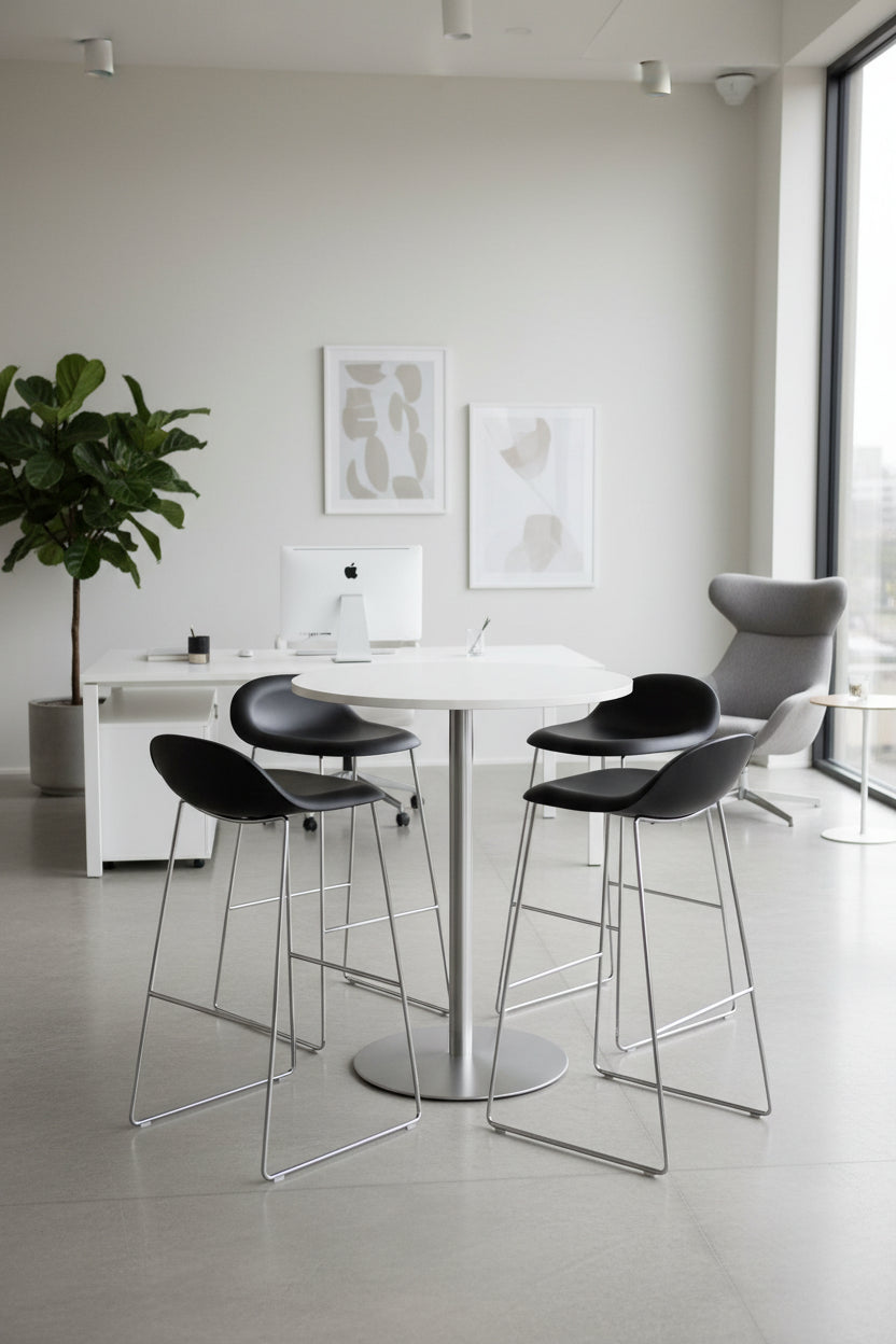 GUBI 3D Bar Stool Barstol – Sort/Krom Stel SH 75 cm