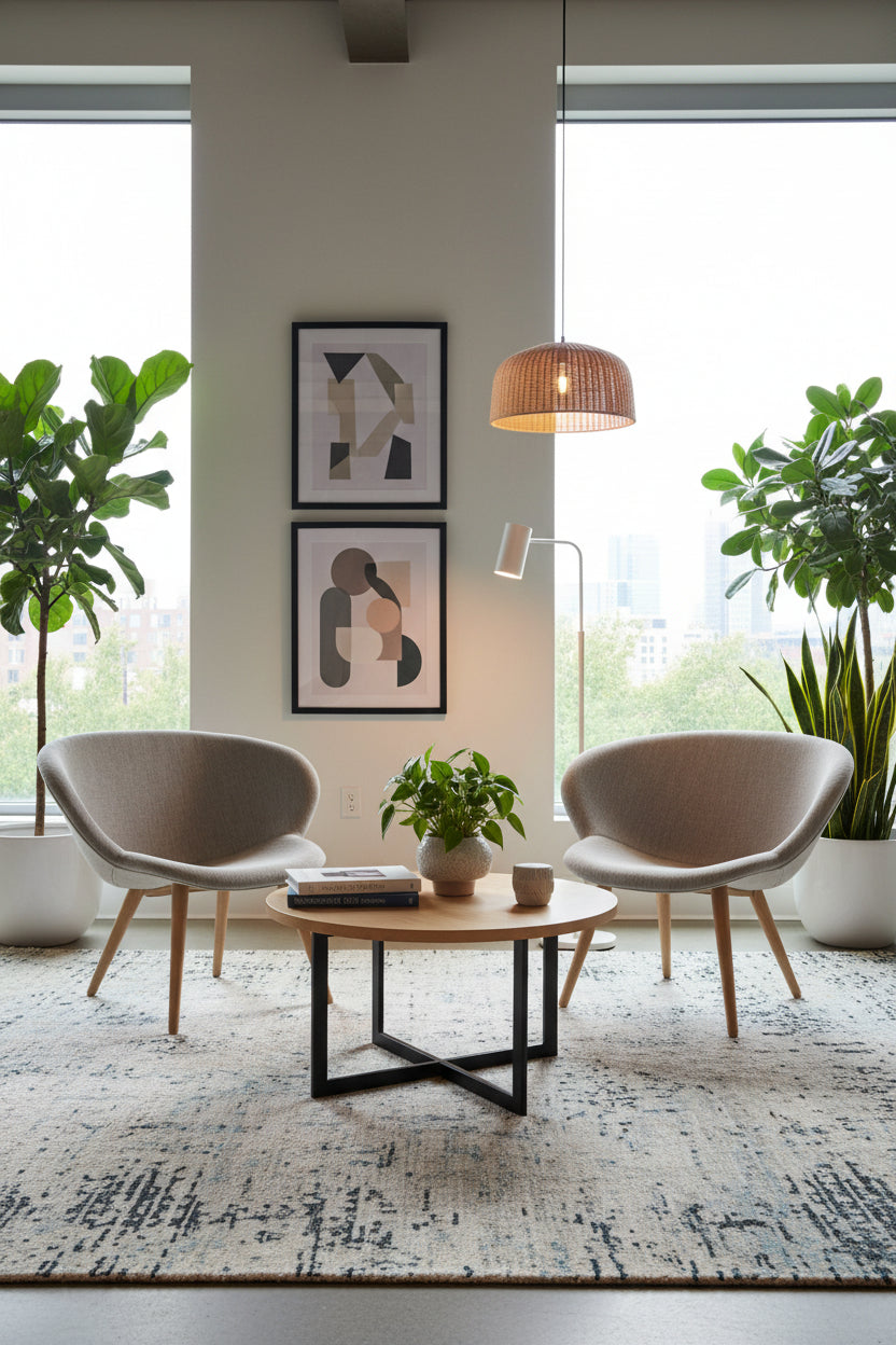 +HALLE Capri Loungestol – Lys Beige/Eg Stel