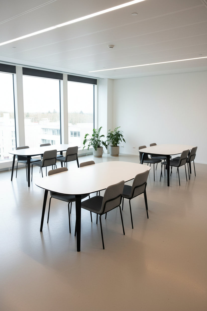 Gubi Bord - Hvid/Sort Stel 230x120x73 cm