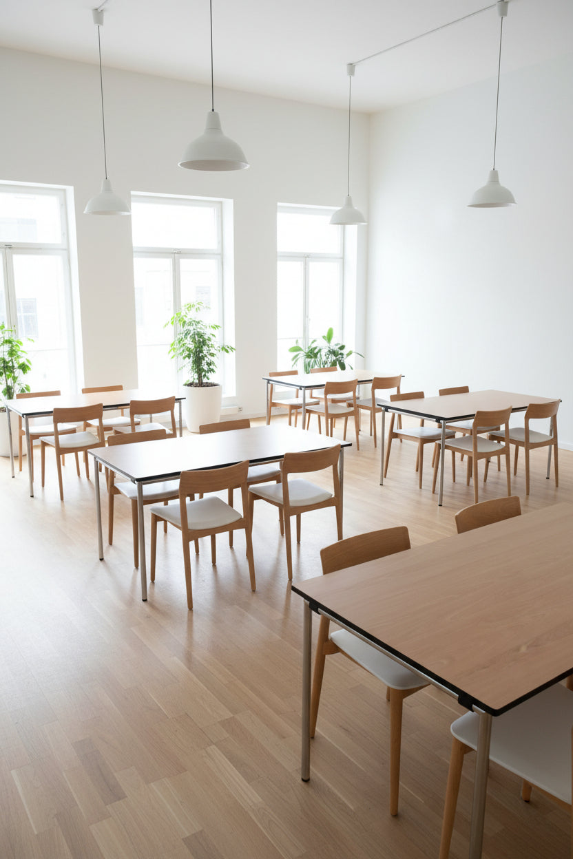 Dencon Klapbord - Natur/Krom Stel 140x90 cm