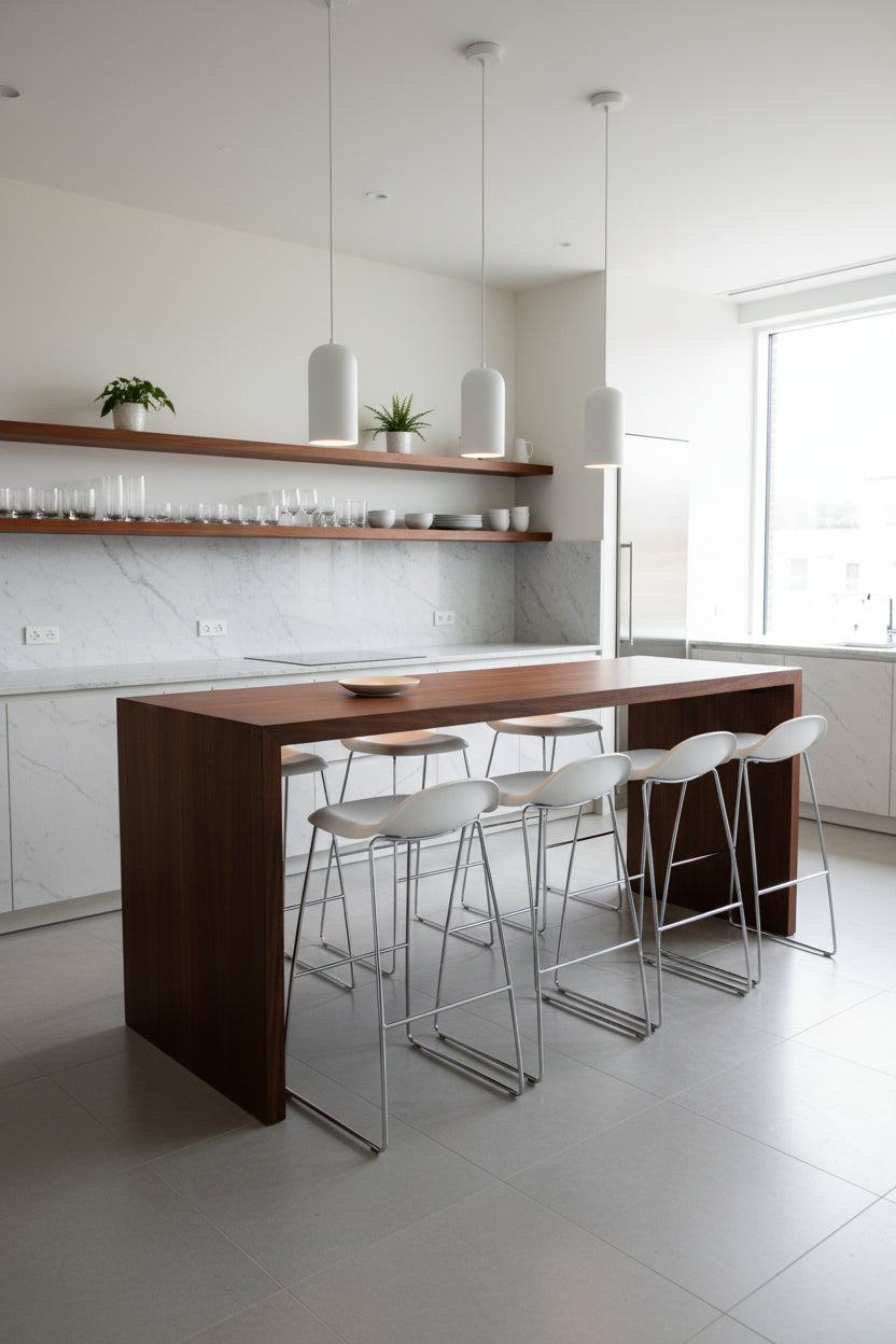 GUBI 3D Bar Stool Barstol – Hvid/Krom Stel SH 75 cm
