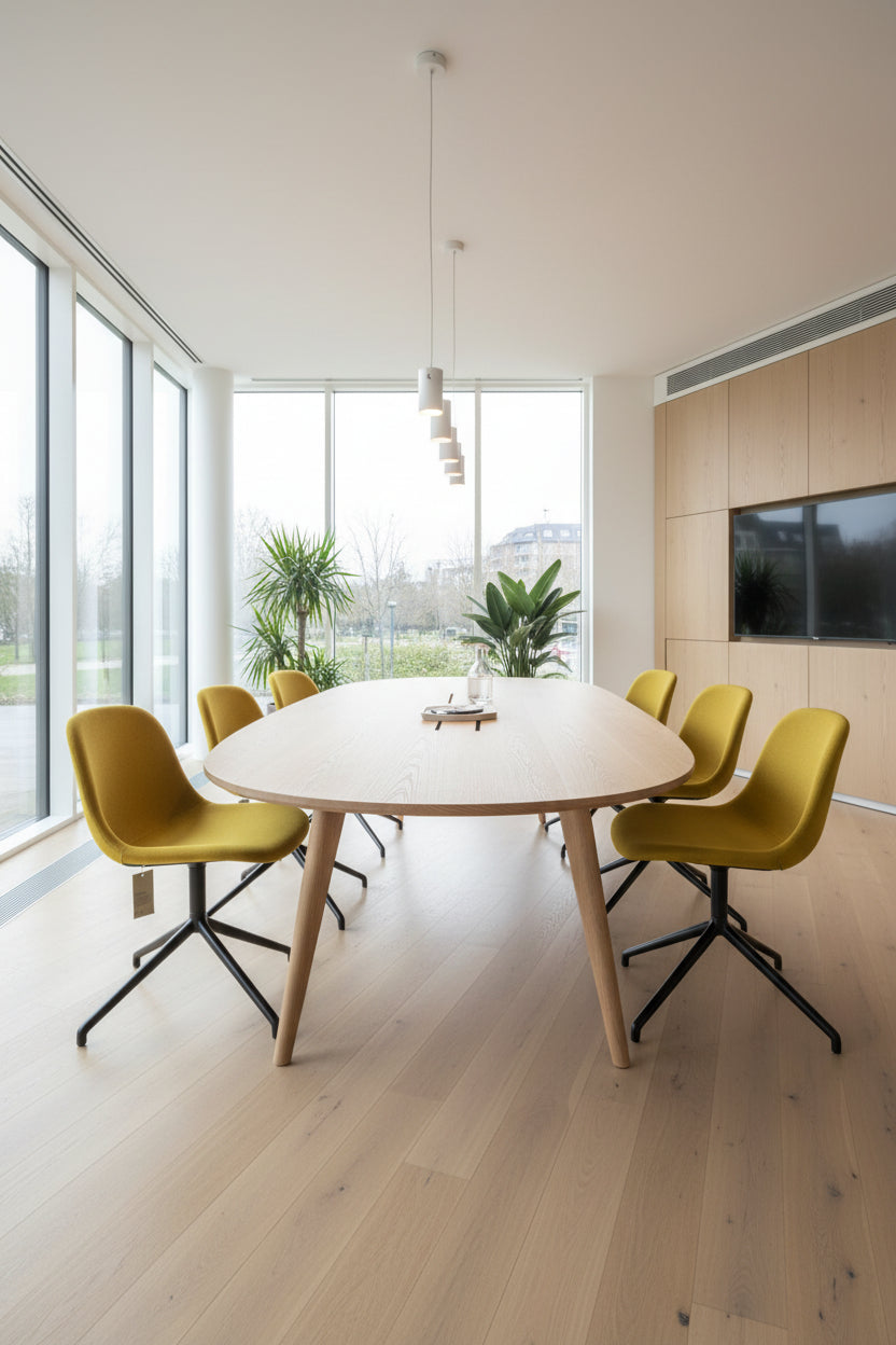 Muuto Fiber Side Stol – Gul/Antracitgrå Stel