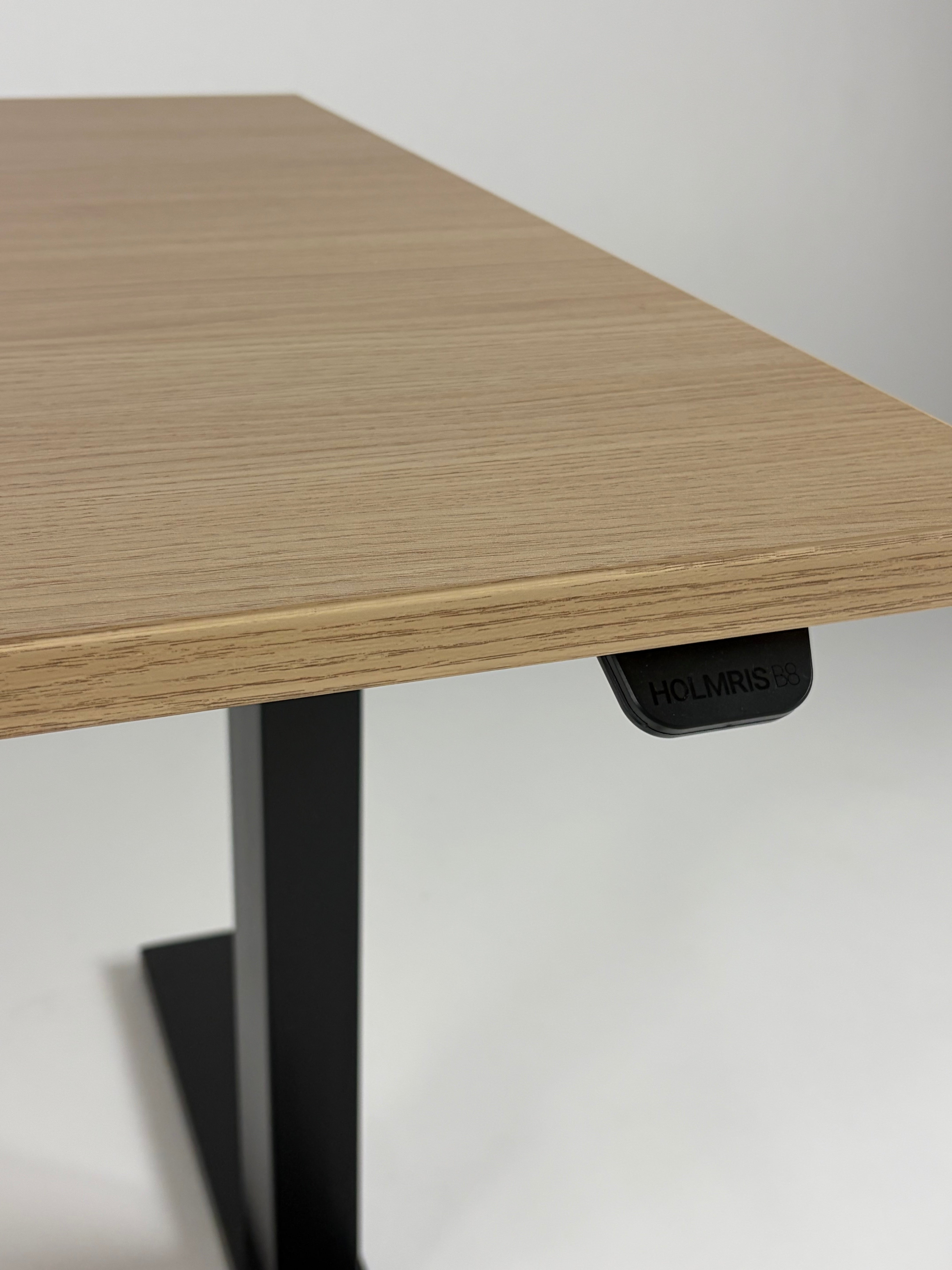 HolmrisB8 Q20 Hæve/sænkebord – Natur/Sort Stel 160x80cm