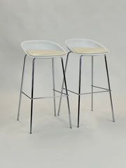 Sæt af 2 Moderne Barstole (Hvid)