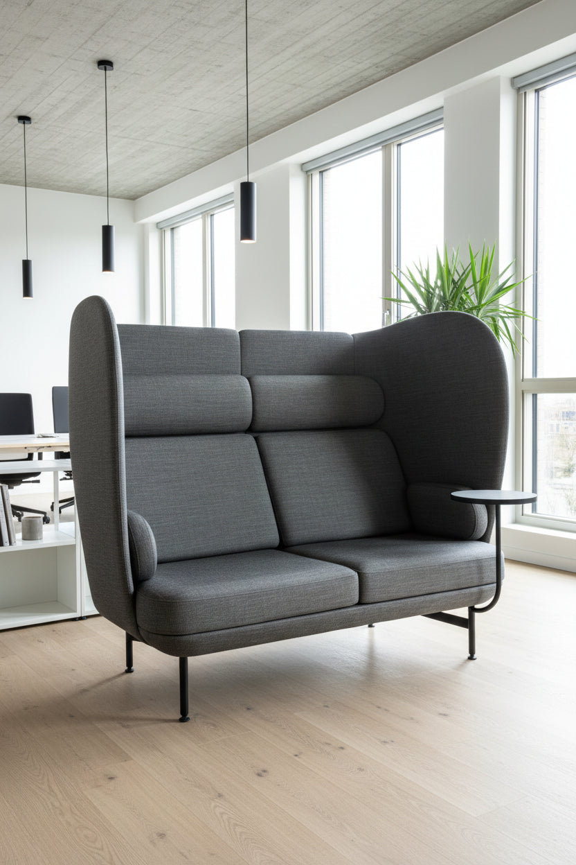 Fritz Hansen Plenum Sofa m. Bord – Grå/Sort Stel