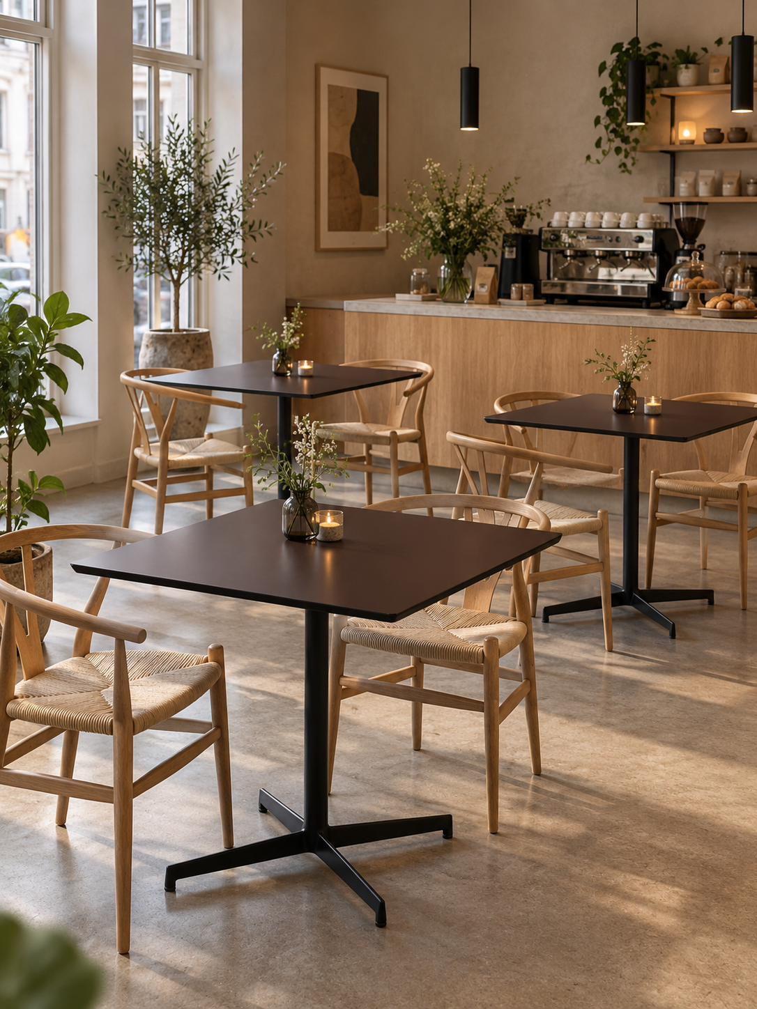 Pedrali Laja Bord – Bordeaux/Sort Stel 80x80xH75