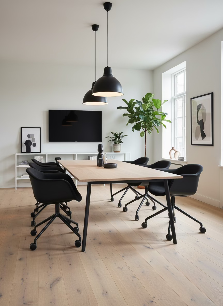 Muuto Fiber Armchair m. Hjul - Sort