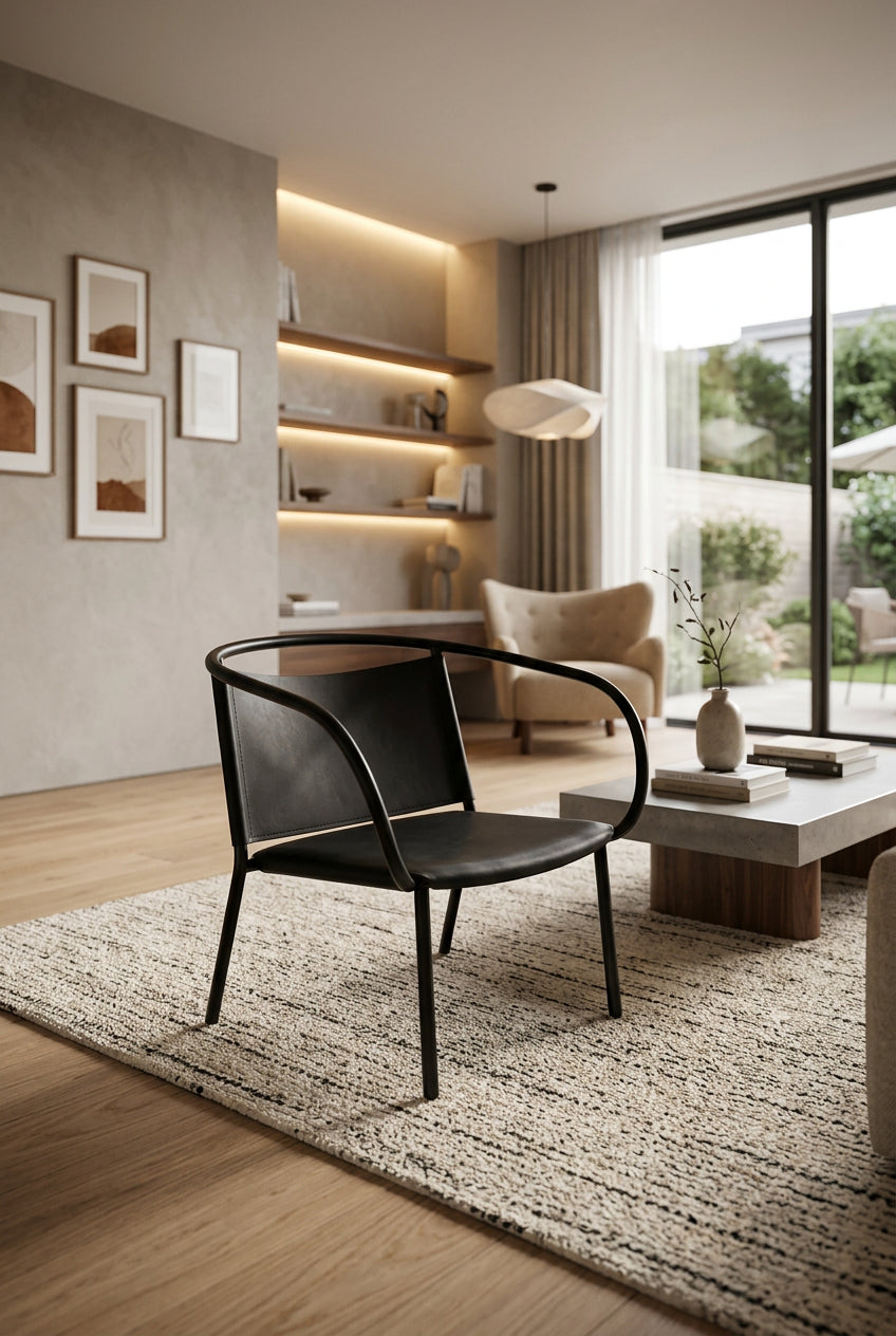 Audo Copenhagen Afterroom Lounge Stol – Sort Læder