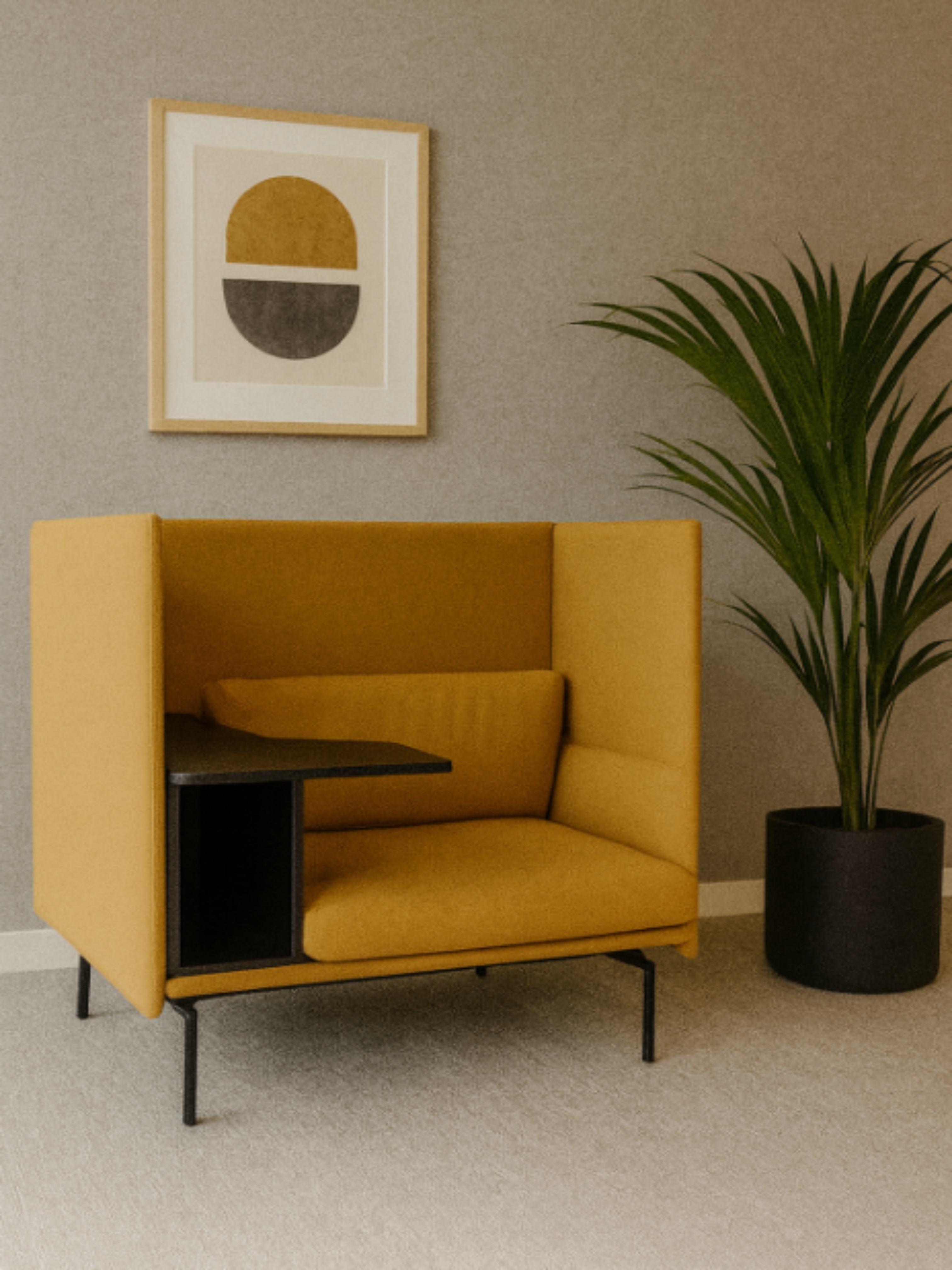Muuto Outline Highback Work 100 Sofa (Mustard)