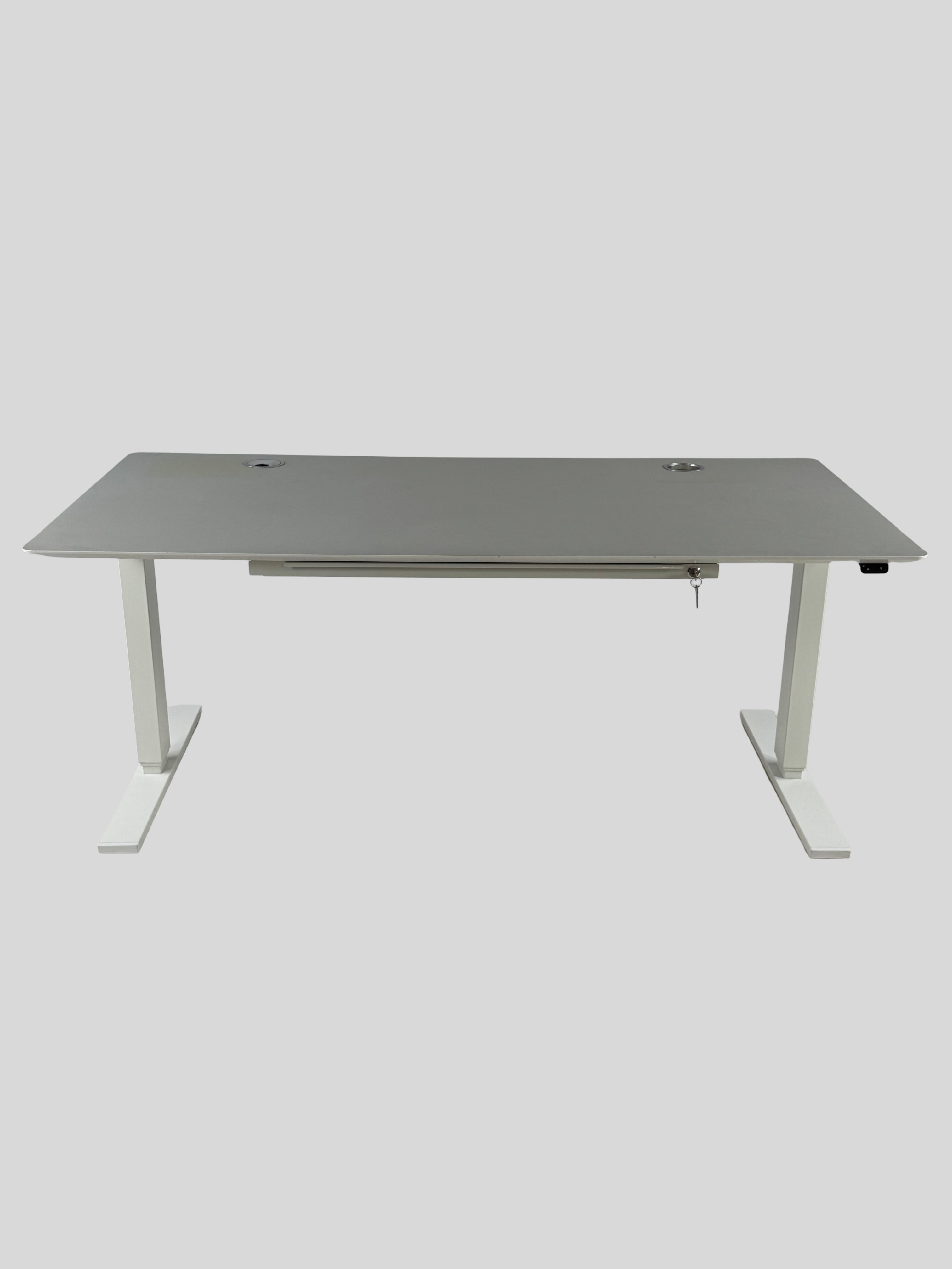 ScanOffice Hæve/sænkebord – Grå/Hvidt Stel 160x80cm