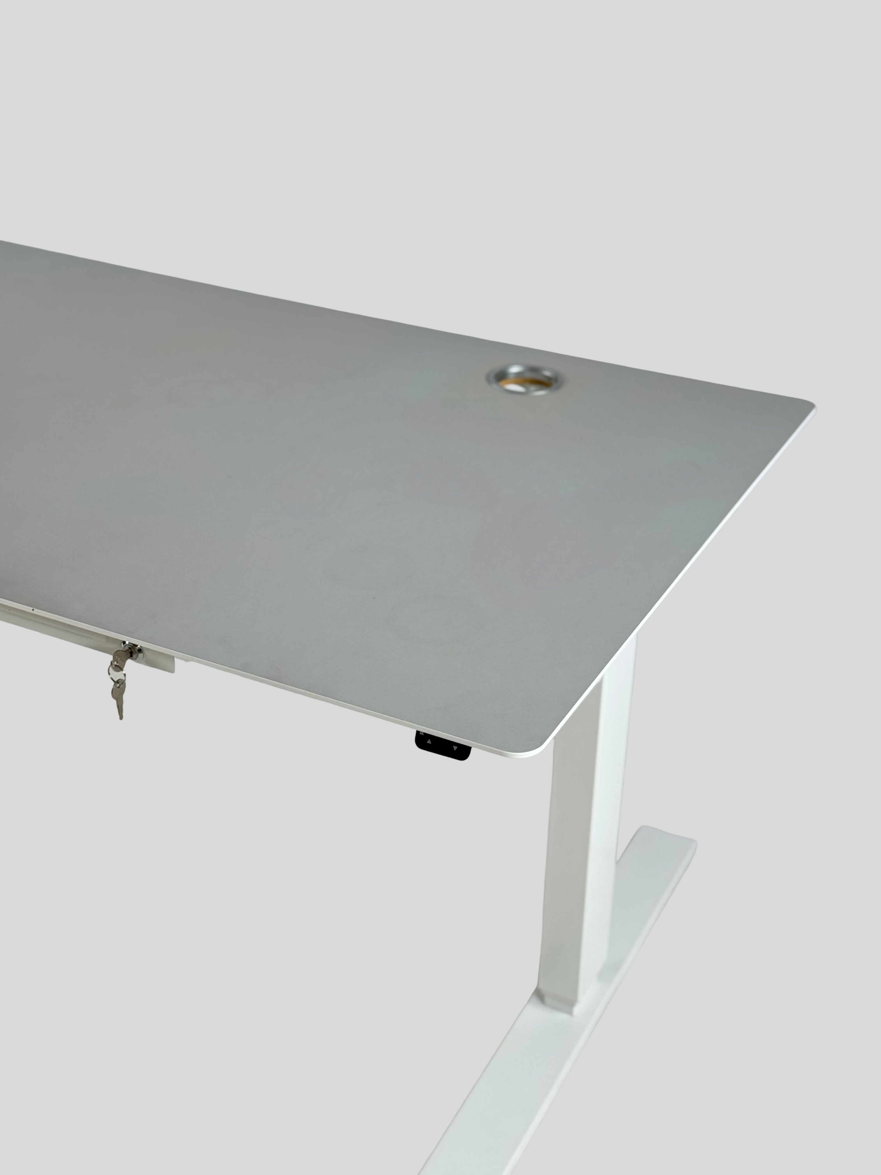 ScanOffice Hæve/sænkebord – Grå/Hvidt Stel 160x80cm