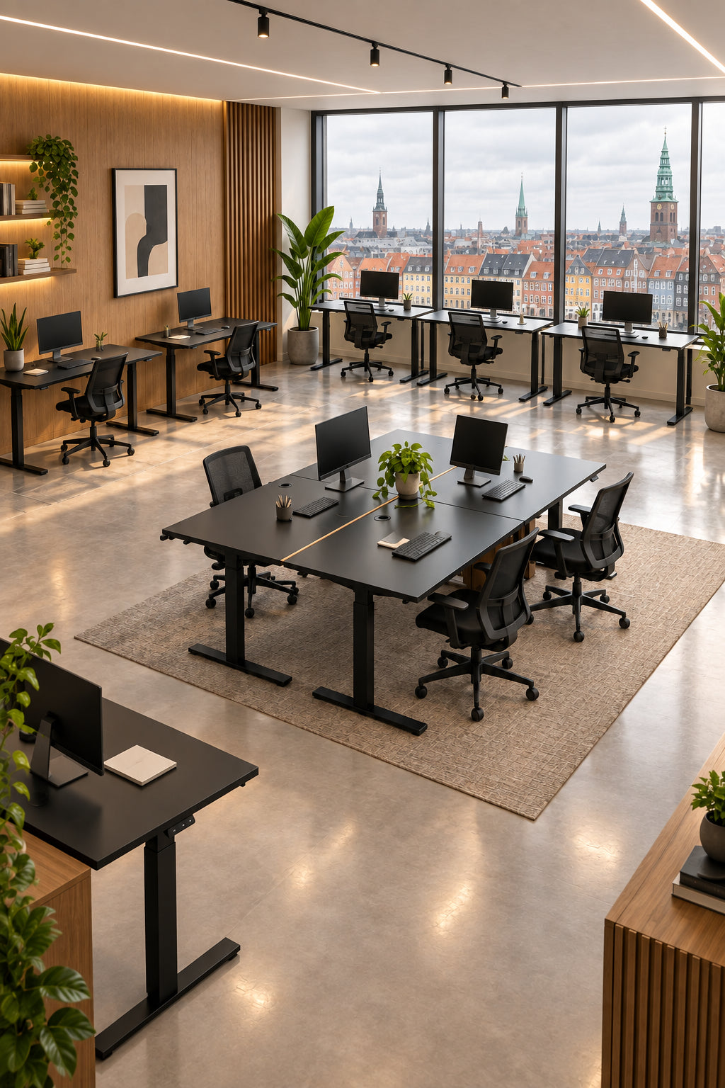 ScanOffice Hæve/sænkebord – Sort/Antracit Stel 160x80cm