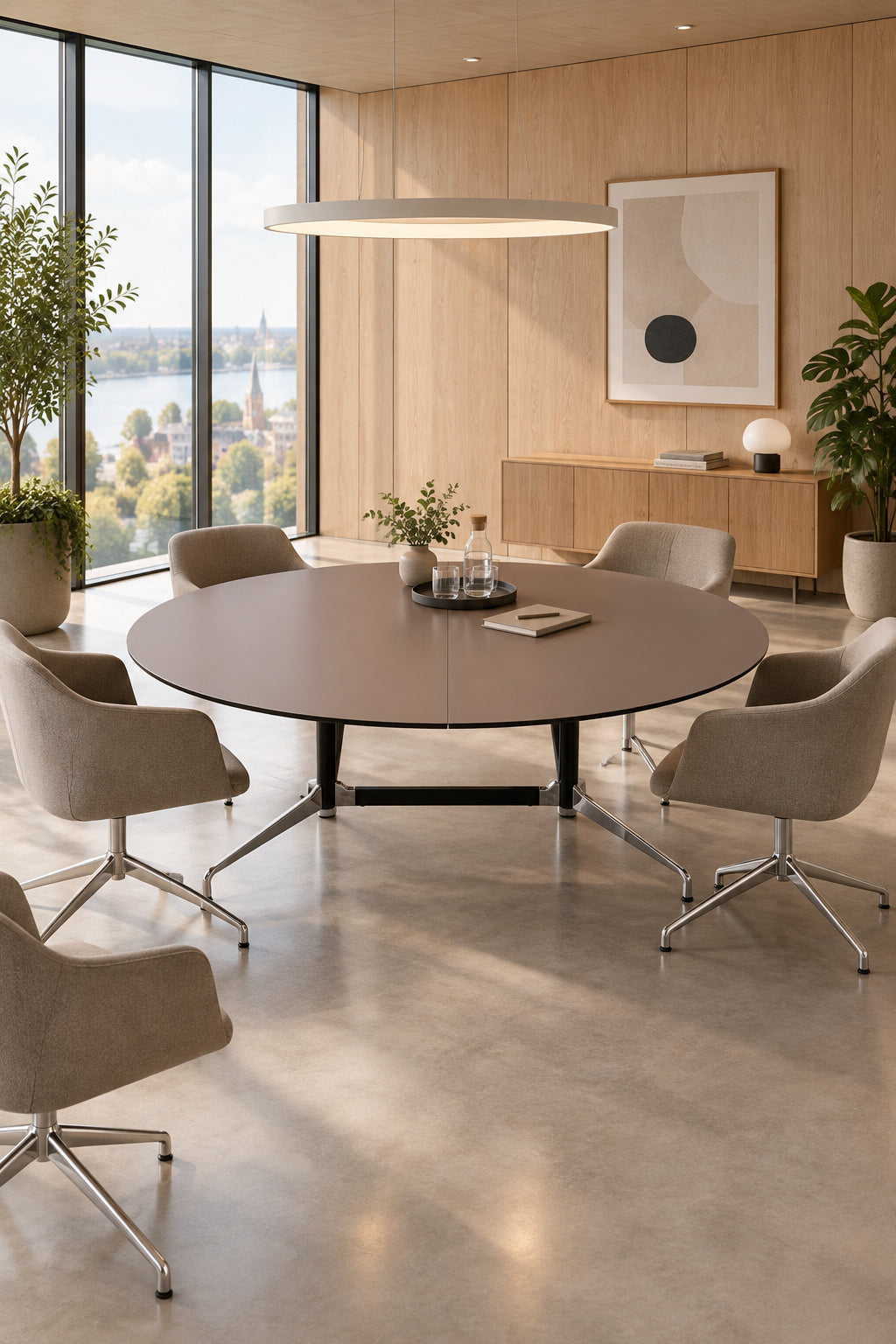 Vitra Eames Segmented Bord - Brun/Krom-Sort Stel